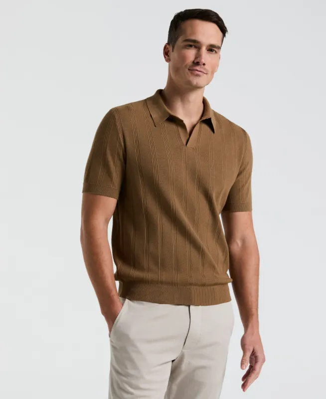 Mesh Stripe Sweater Polo sold by Perry Ellis
