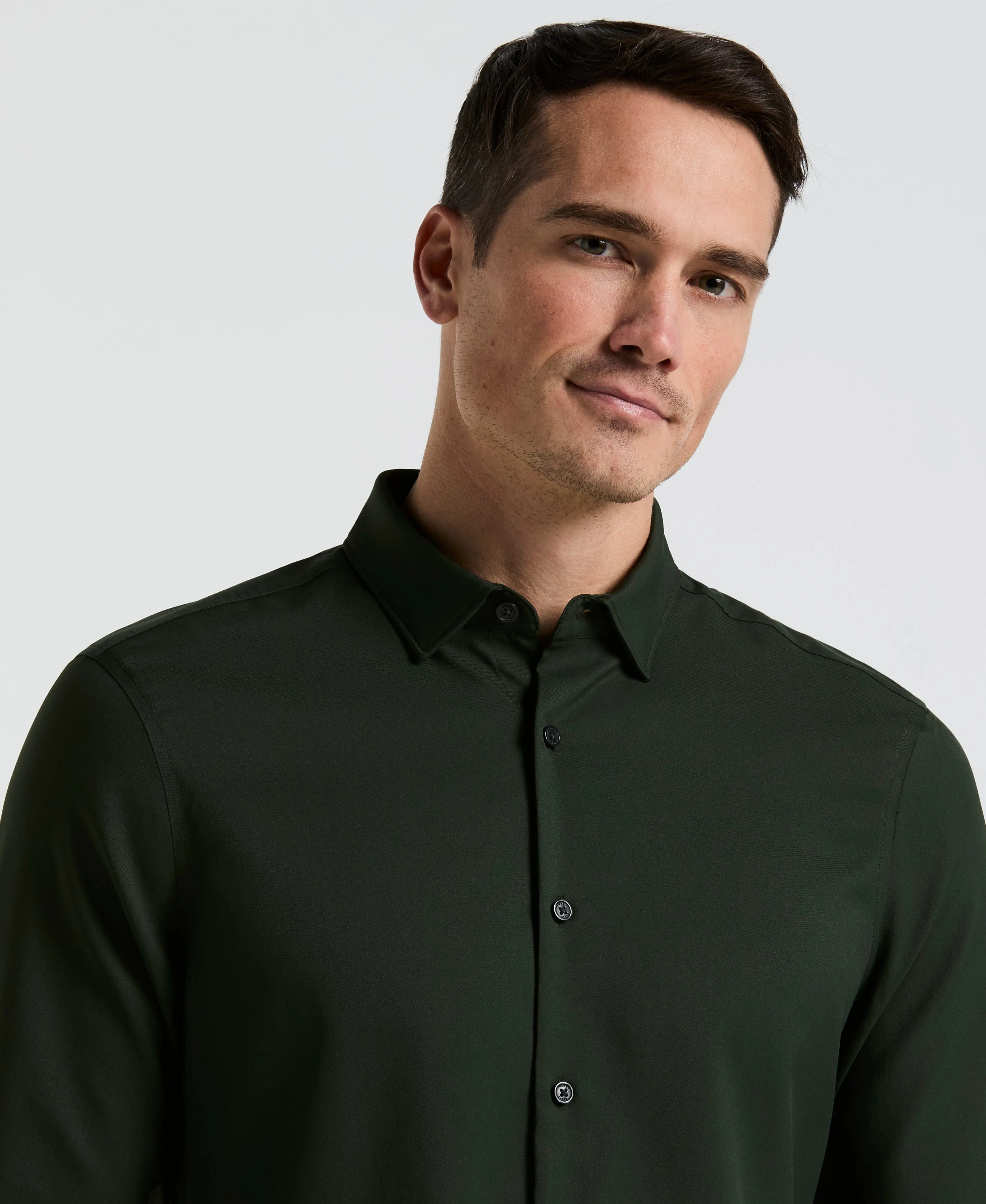 Untucked Total Stretch Slim Fit Shirt sold by Perry Ellis product image thumbnail 3
