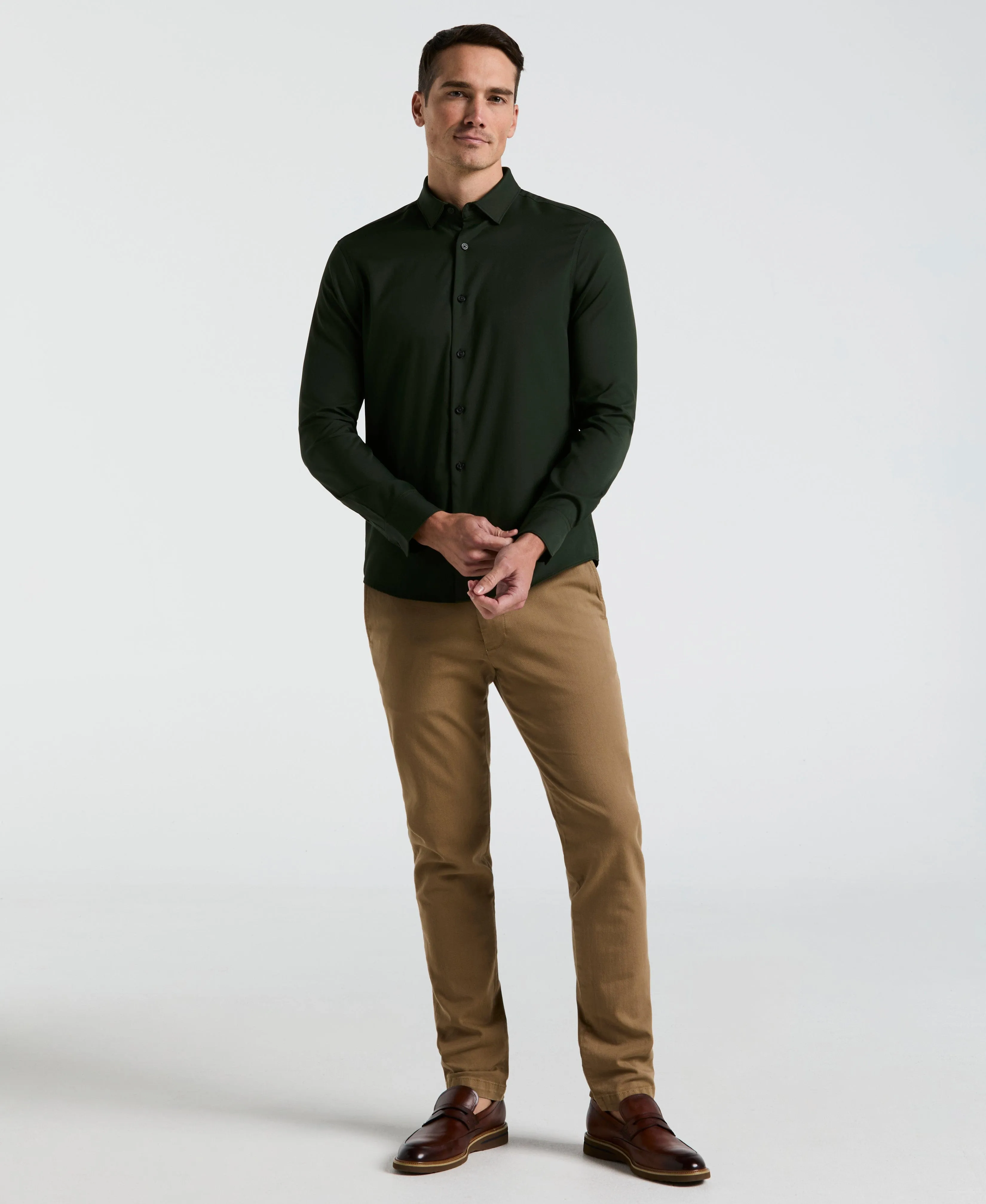 Untucked Total Stretch Slim Fit Shirt sold by Perry Ellis product image thumbnail 4