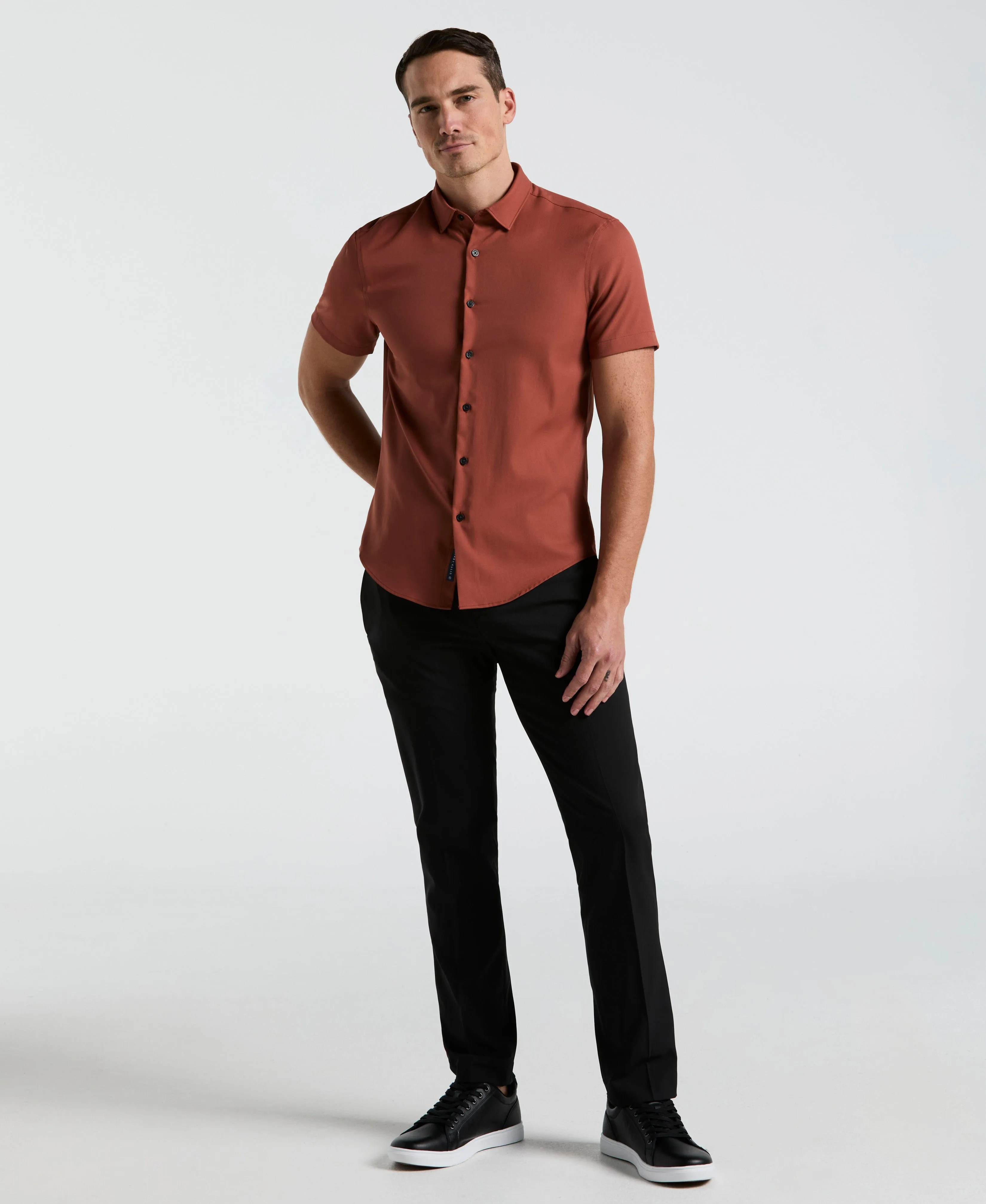Slim Fit Total Stretch Solid Shirt sold by Perry Ellis product image thumbnail 4
