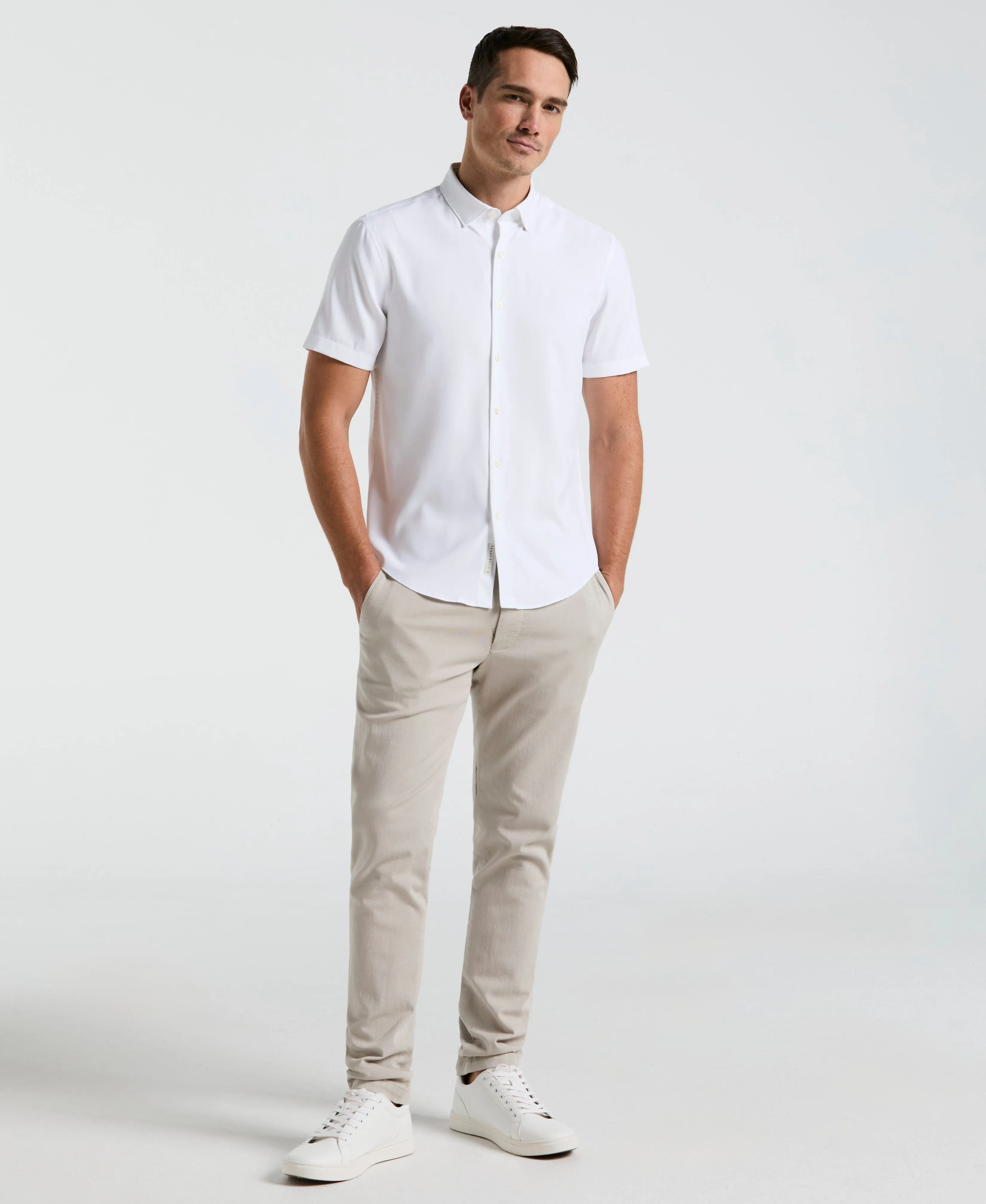Slim Fit Total Stretch Solid Shirt sold by Perry Ellis product image thumbnail 4