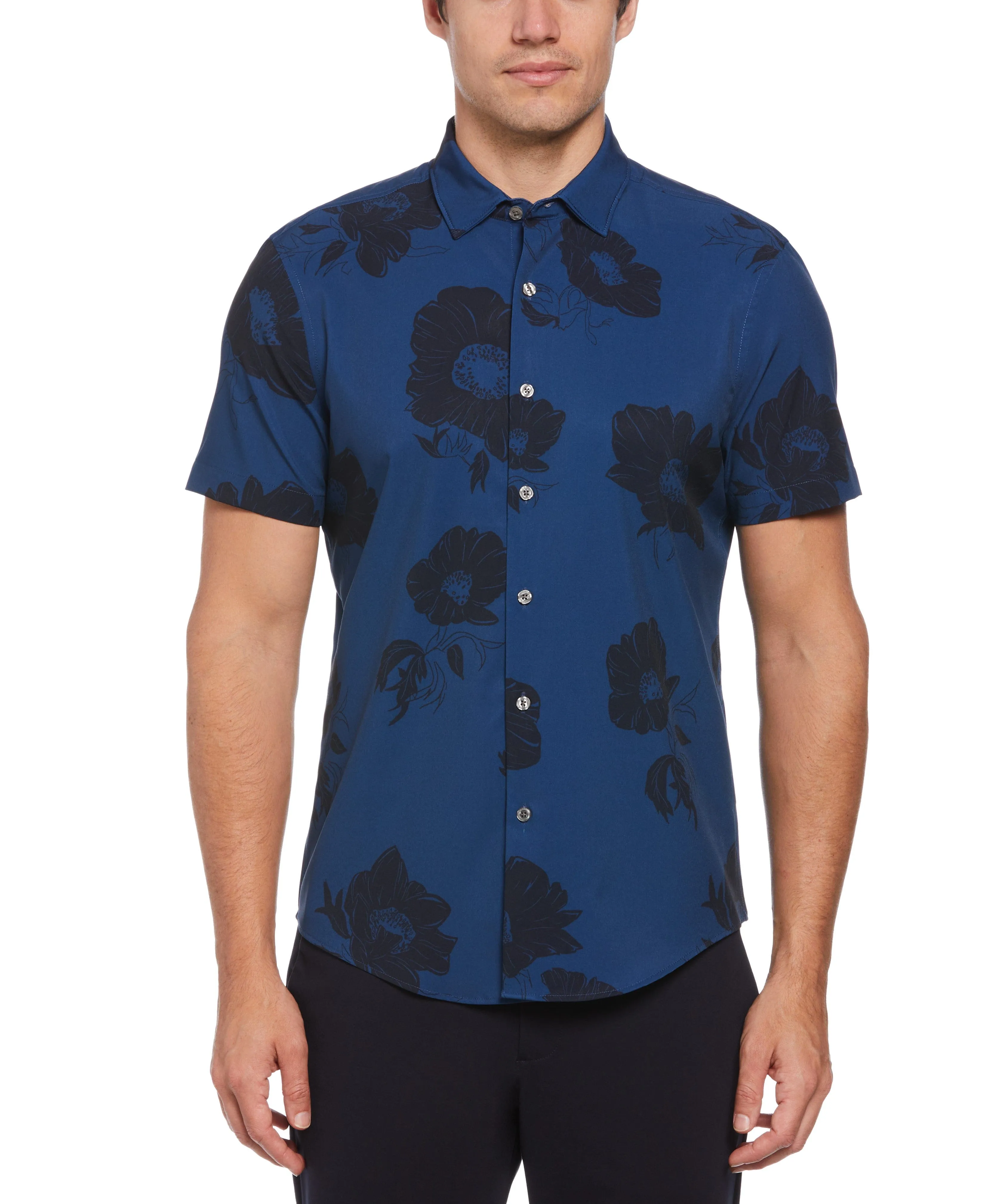 Slim Fit Contrast Floral Shirt sold by Perry Ellis