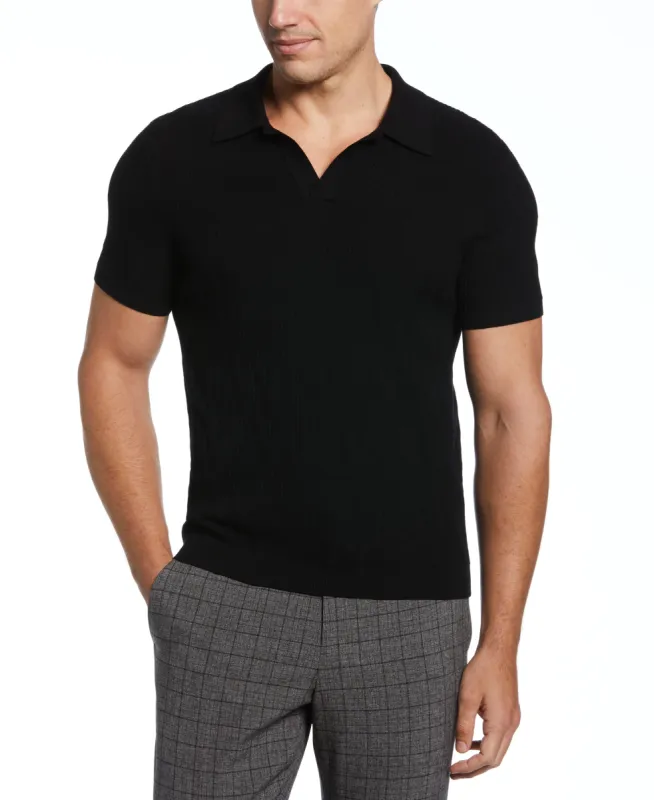 Tech Knit Open Collar Polo sold by Perry Ellis