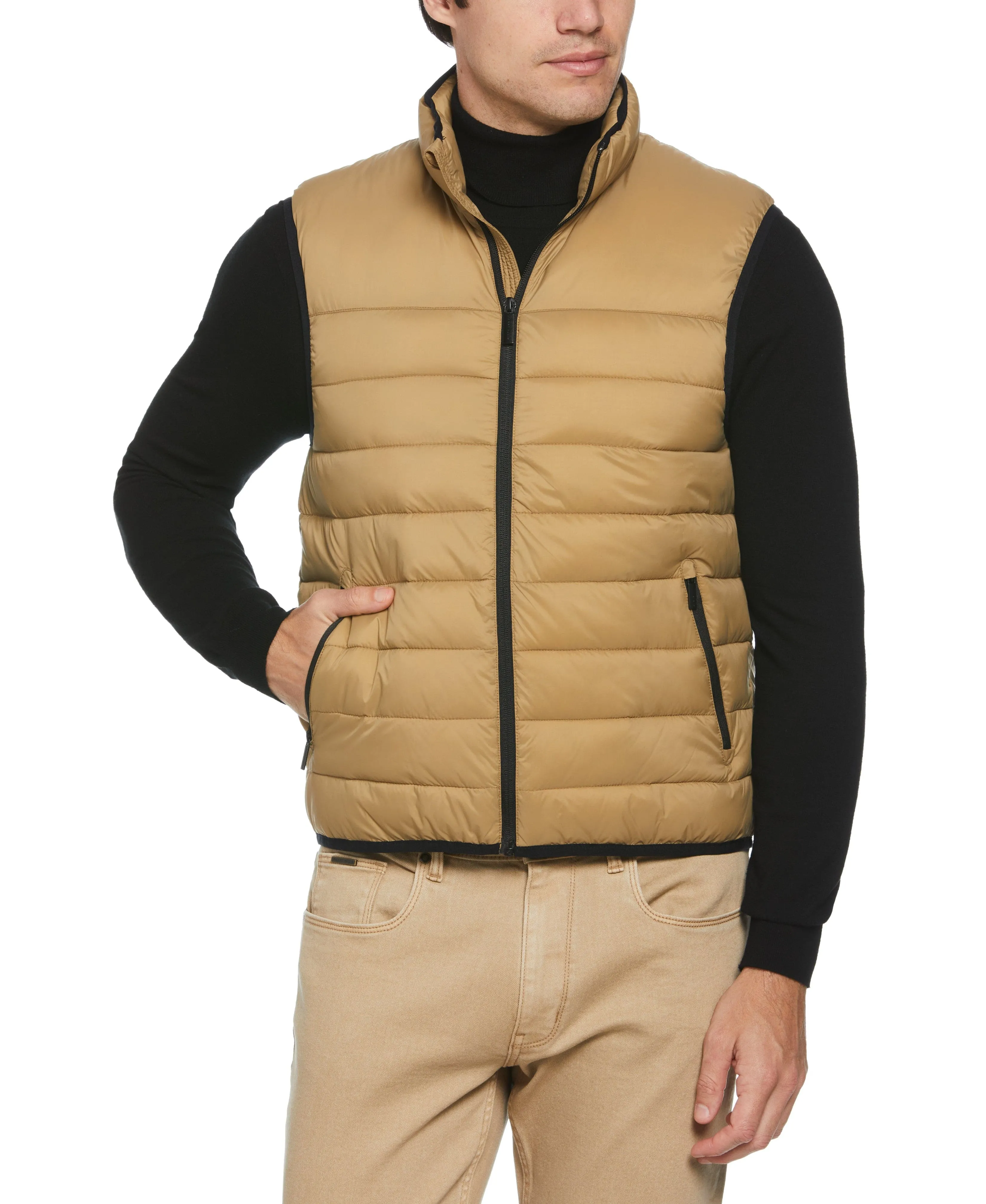 Lightweight Puffer Vest - Brown sold by Perry Ellis