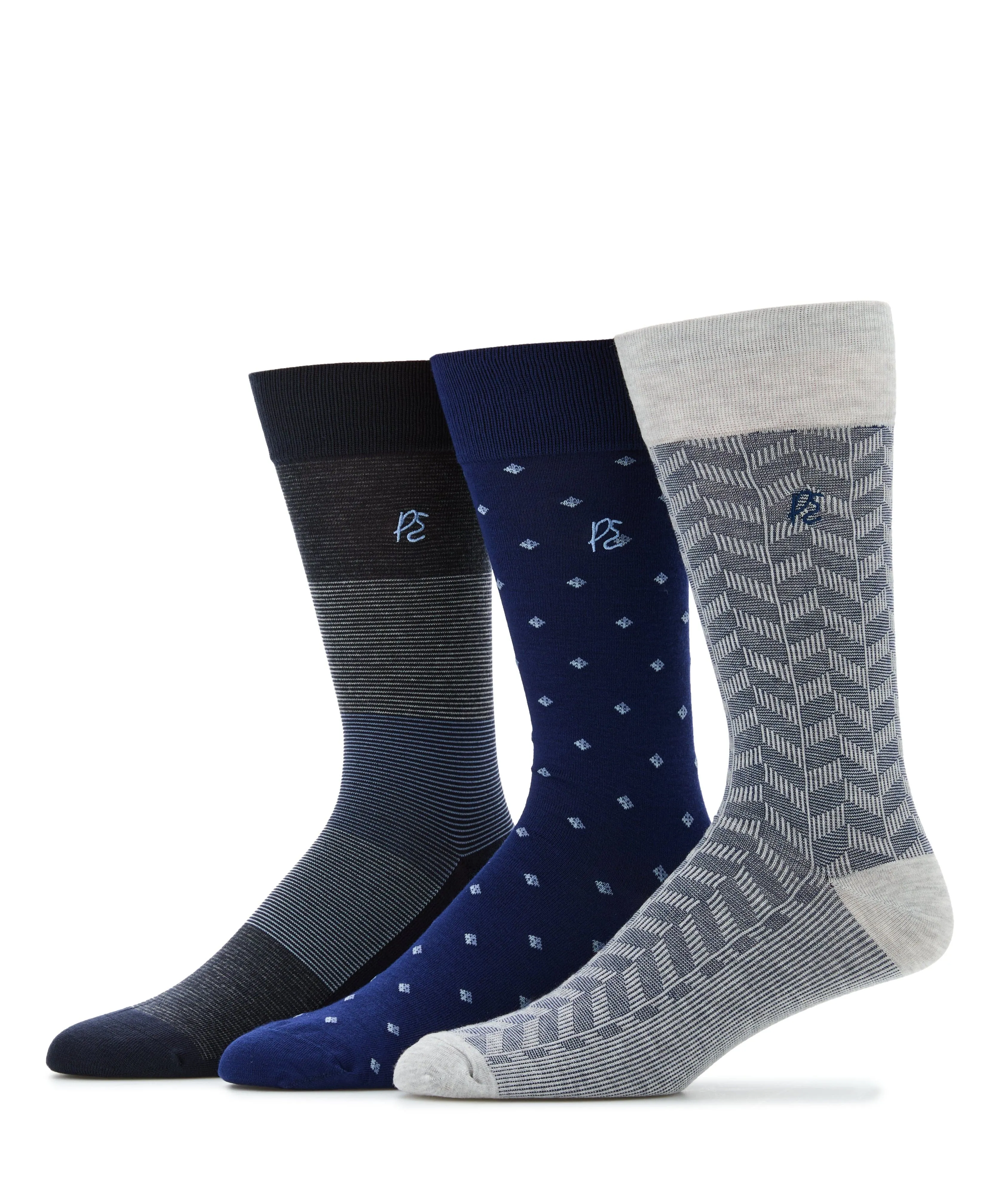 3 Pack Herringbone Logo Socks sold by Perry Ellis