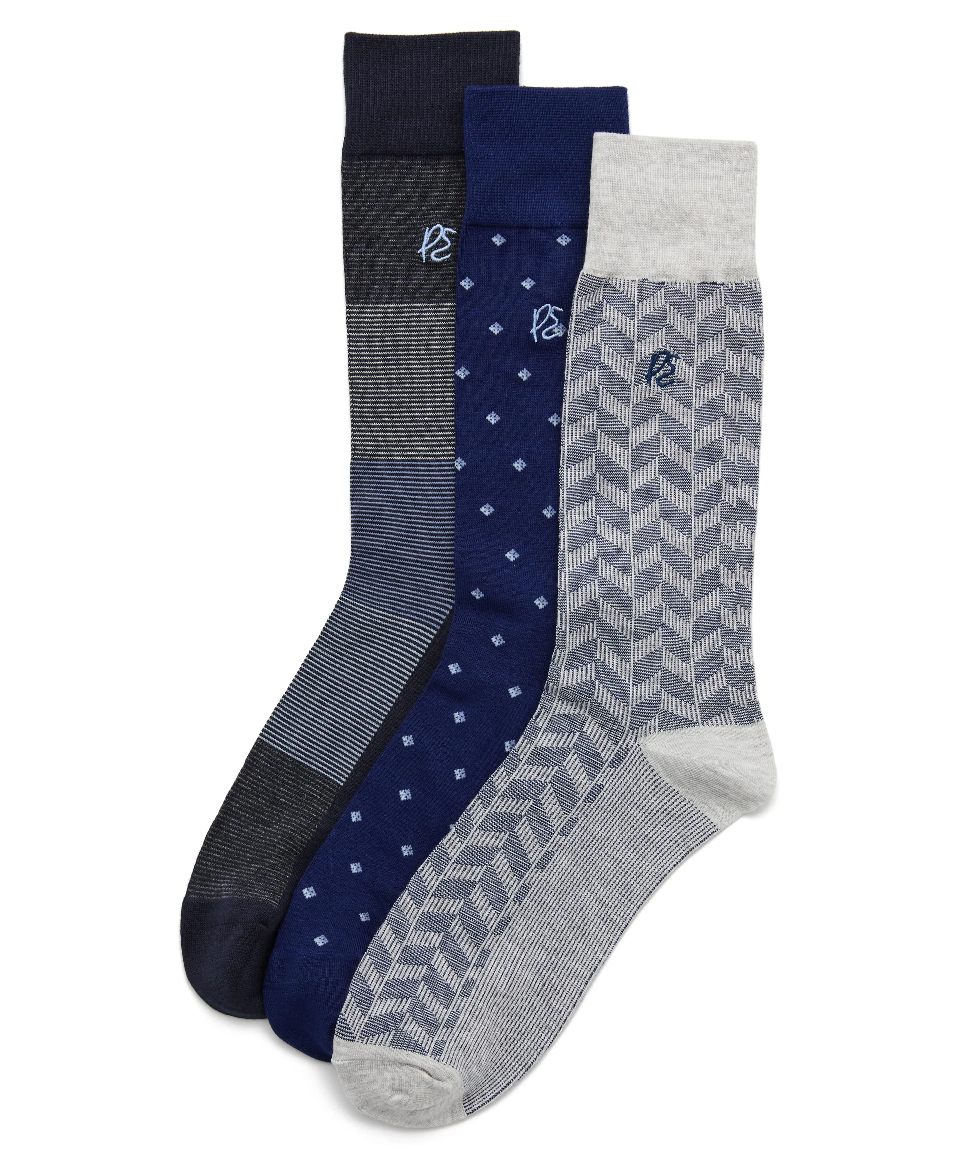 3 Pack Herringbone Logo Socks sold by Perry Ellis product image thumbnail 2