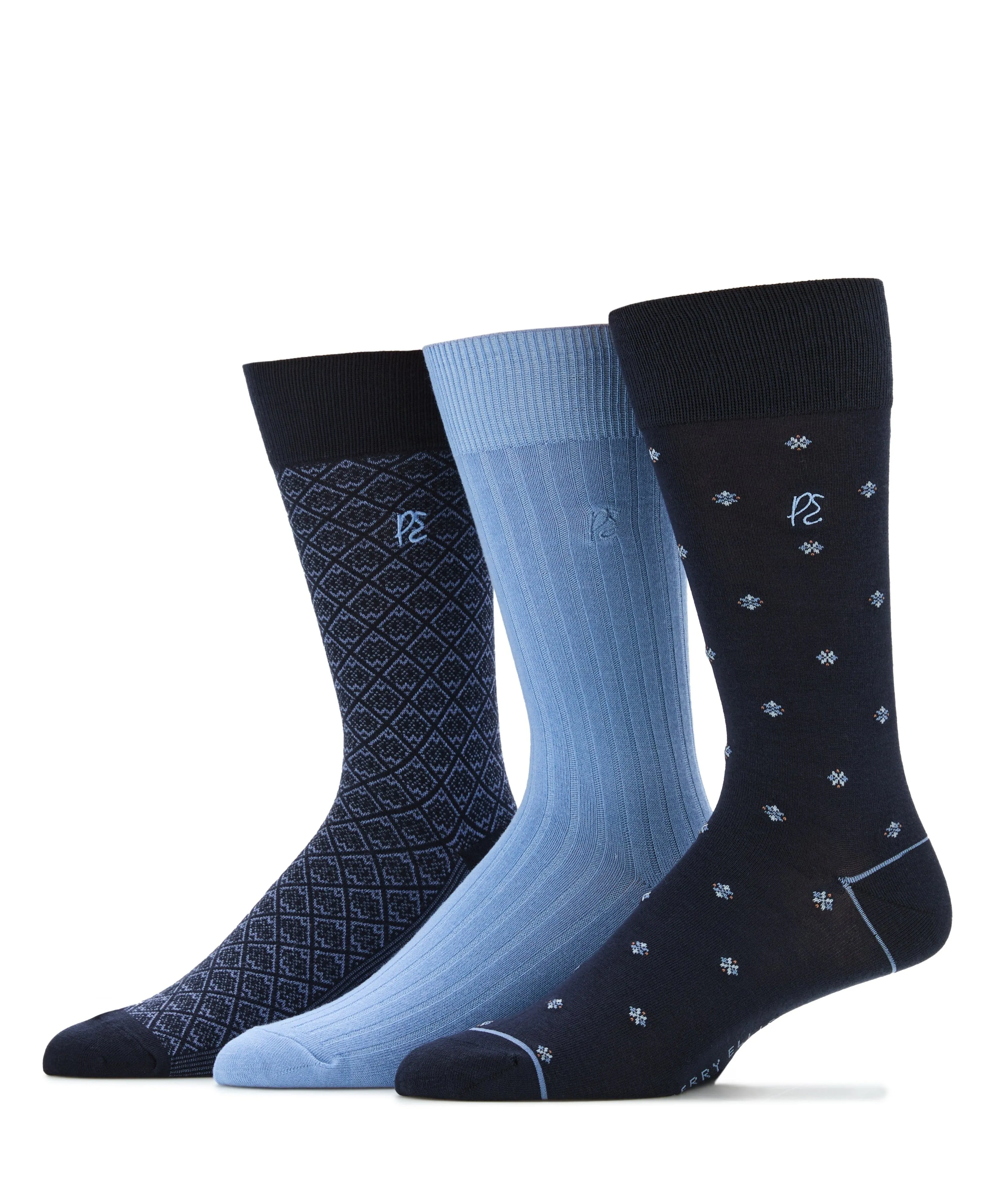 3 Pack Neat Logo Socks sold by Perry Ellis