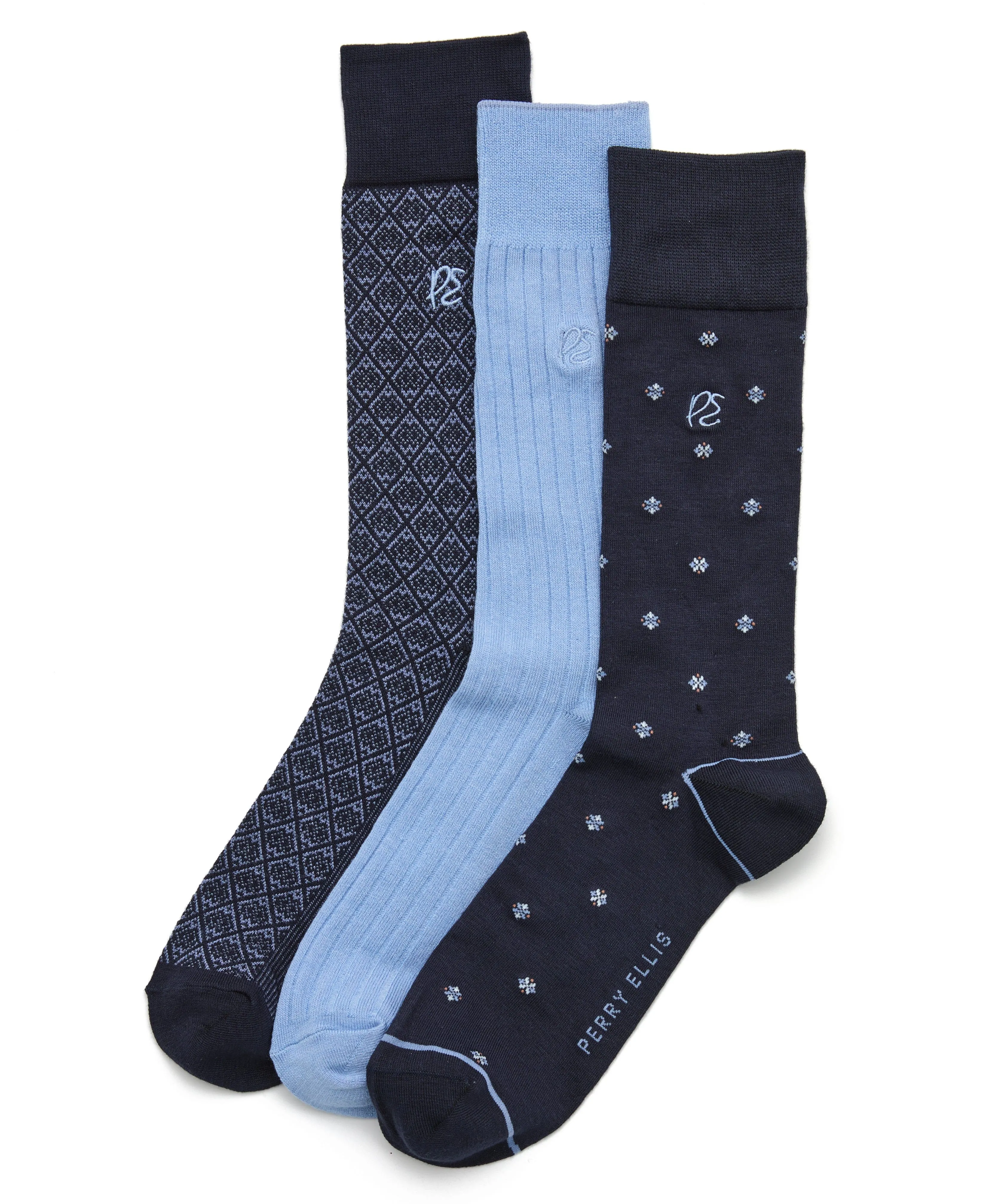 3 Pack Neat Logo Socks sold by Perry Ellis product image thumbnail 2