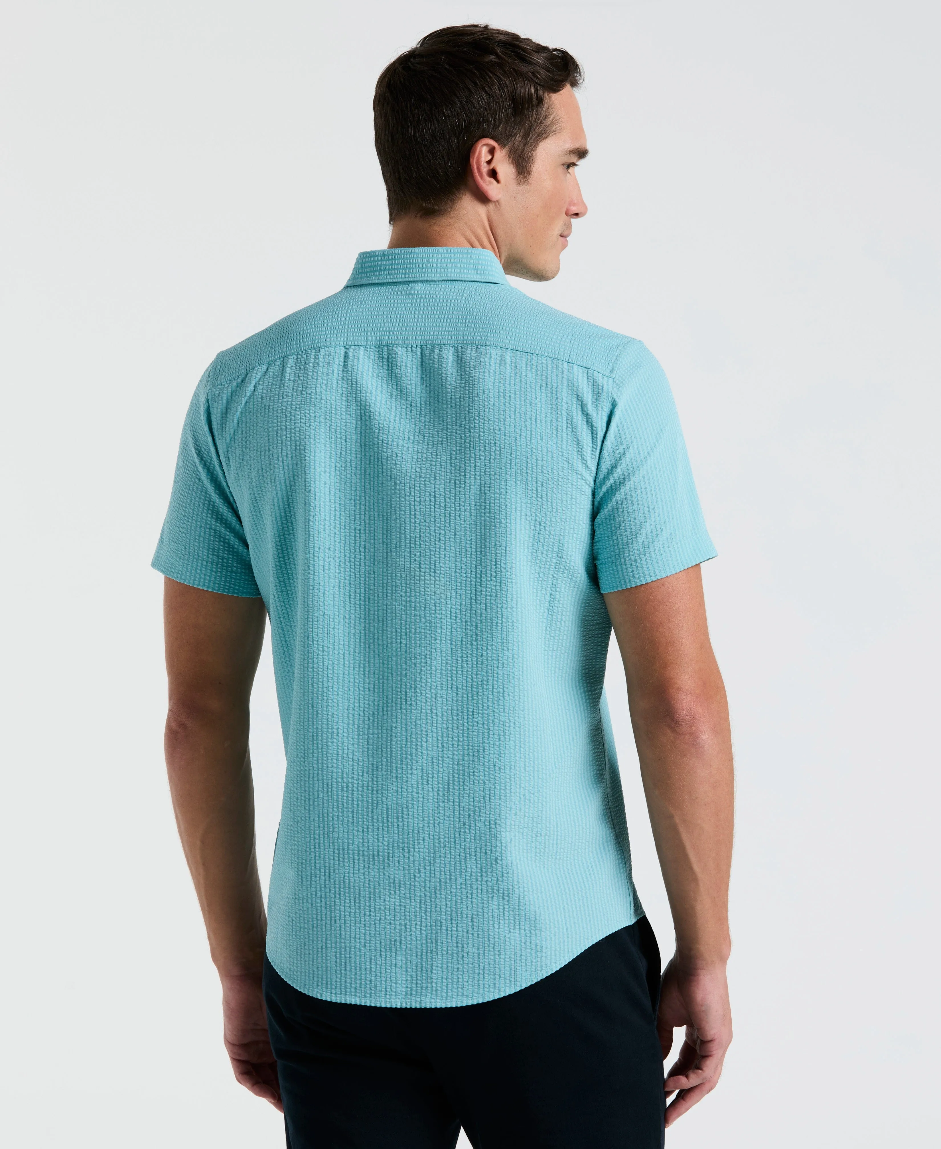 Solid Seersucker Slim Fit Shirt sold by Perry Ellis product image thumbnail 2