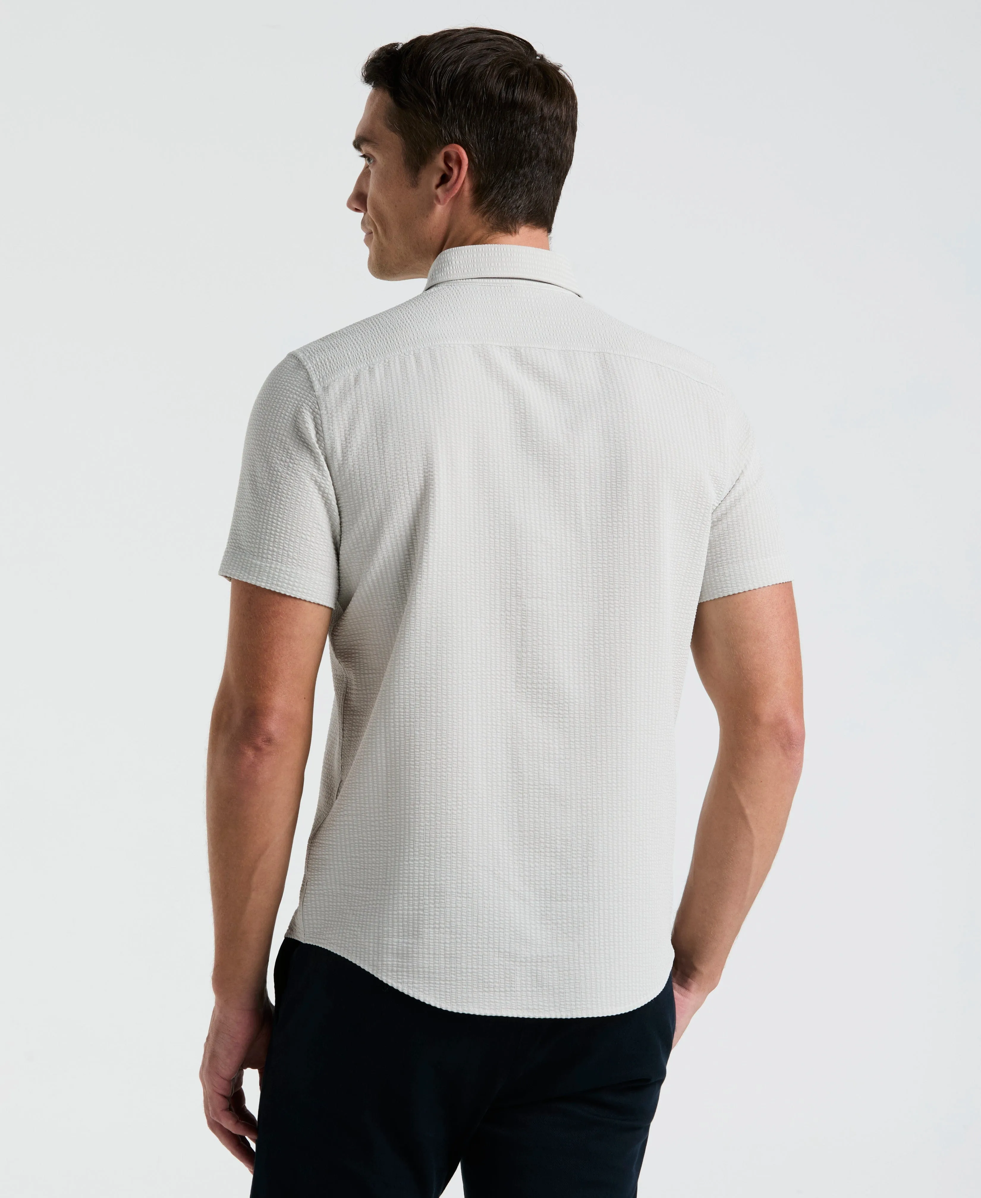 Solid Seersucker Slim Fit Shirt sold by Perry Ellis product image thumbnail 2