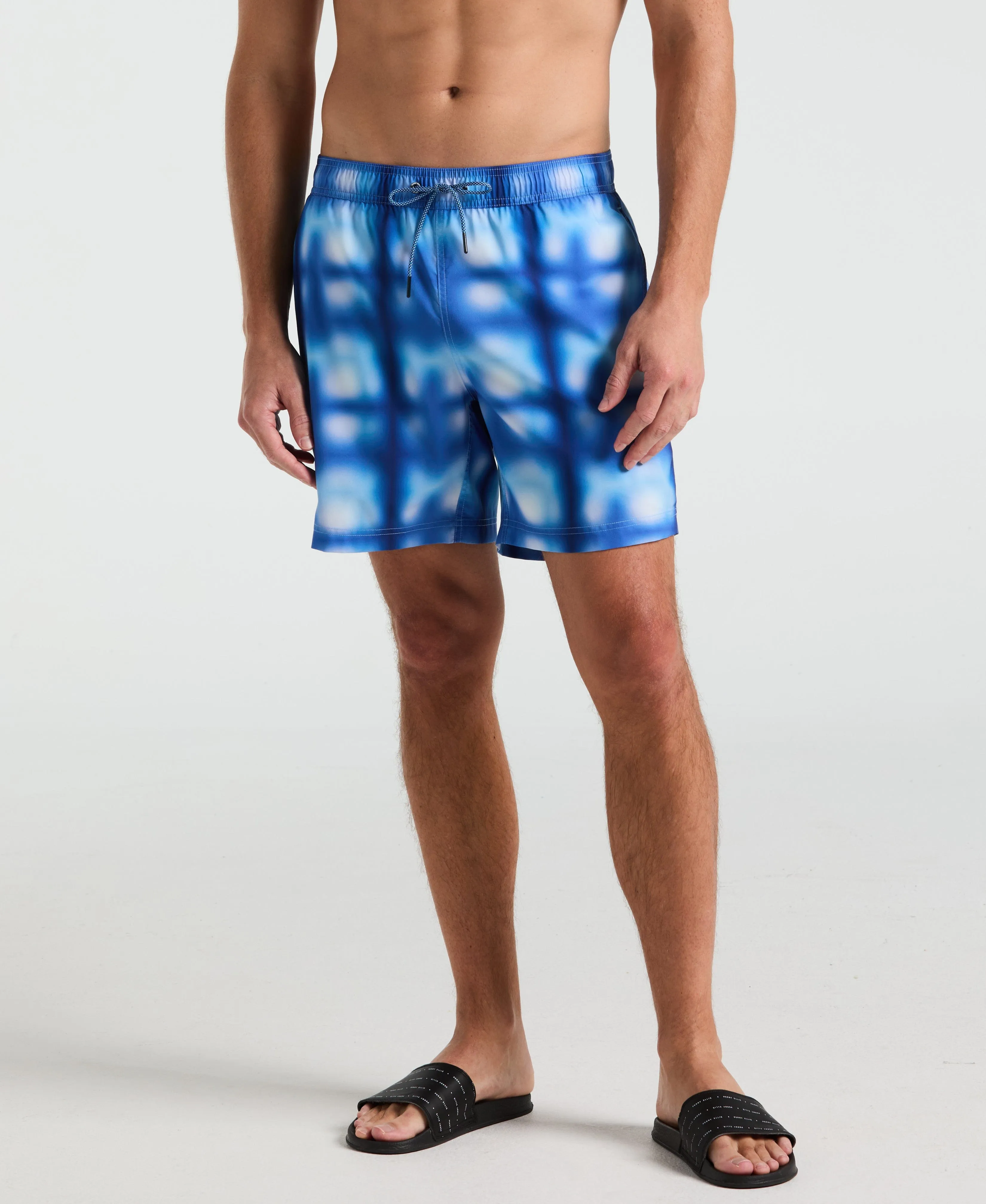 7" Blur Plaid Print Swim Short sold by Perry Ellis