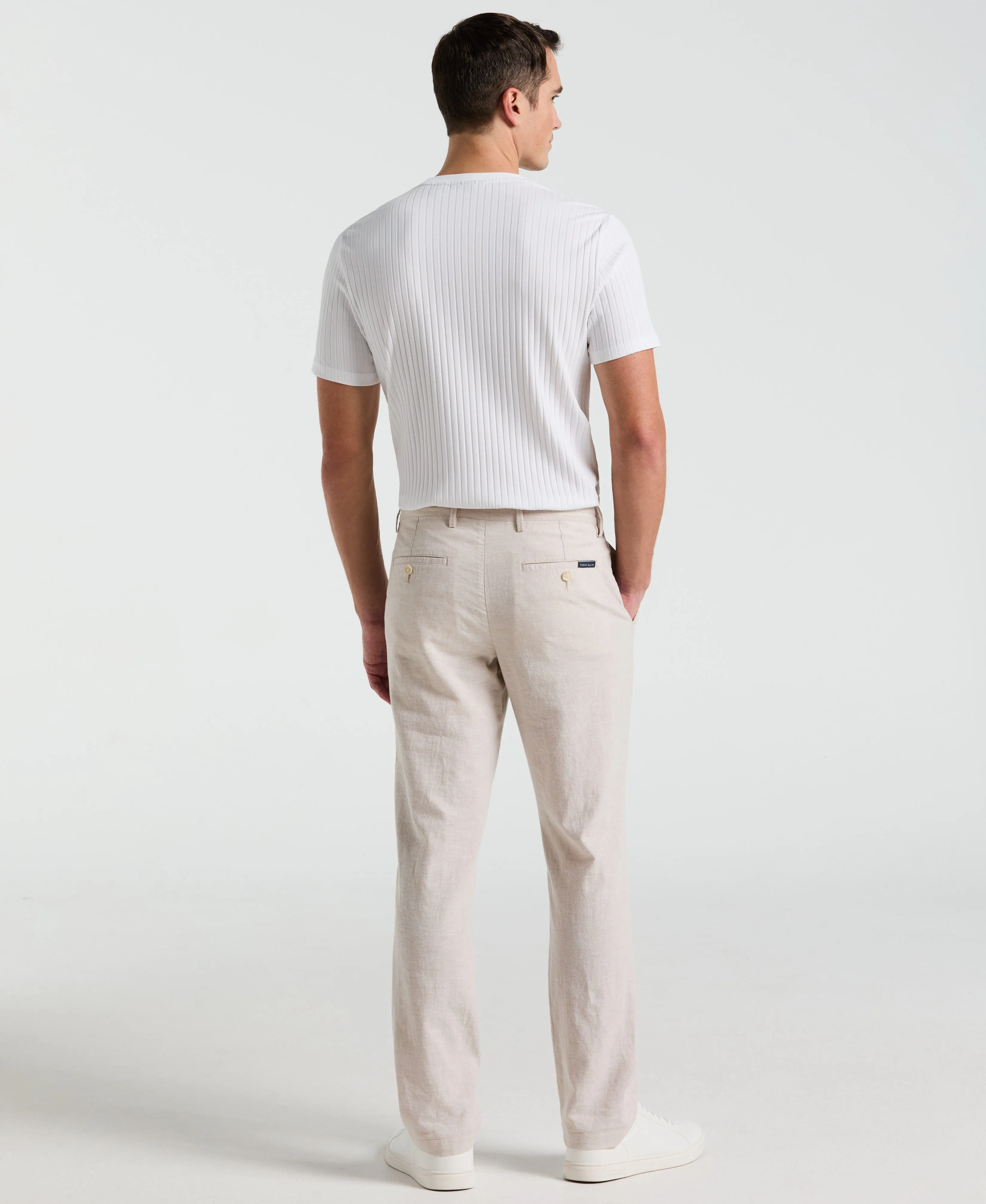 Slim Fit Flat Front Linen Blend Chino Pant sold by Perry Ellis product image thumbnail 4