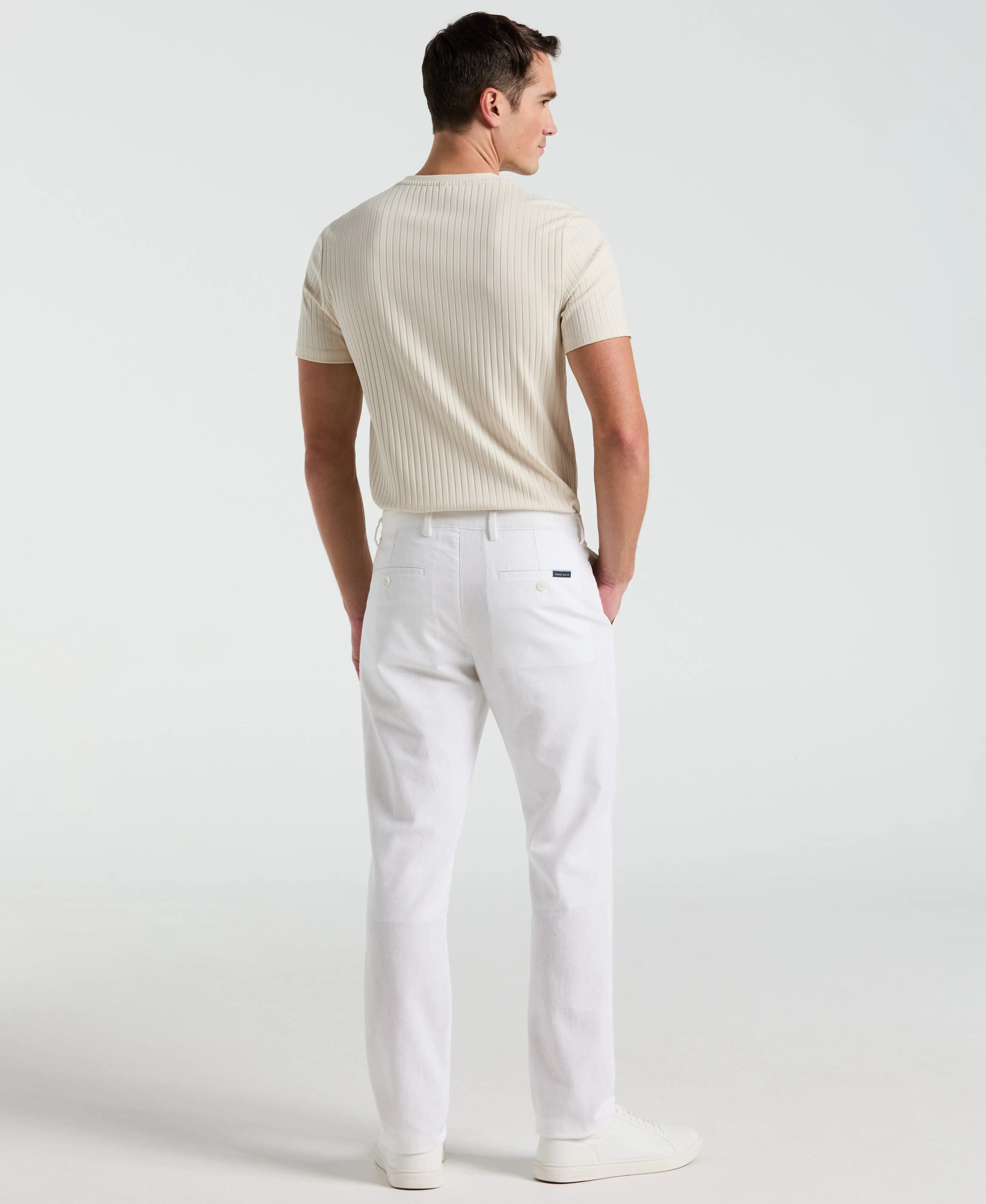 Slim Fit Flat Front Linen Blend Chino Pant sold by Perry Ellis product image thumbnail 4