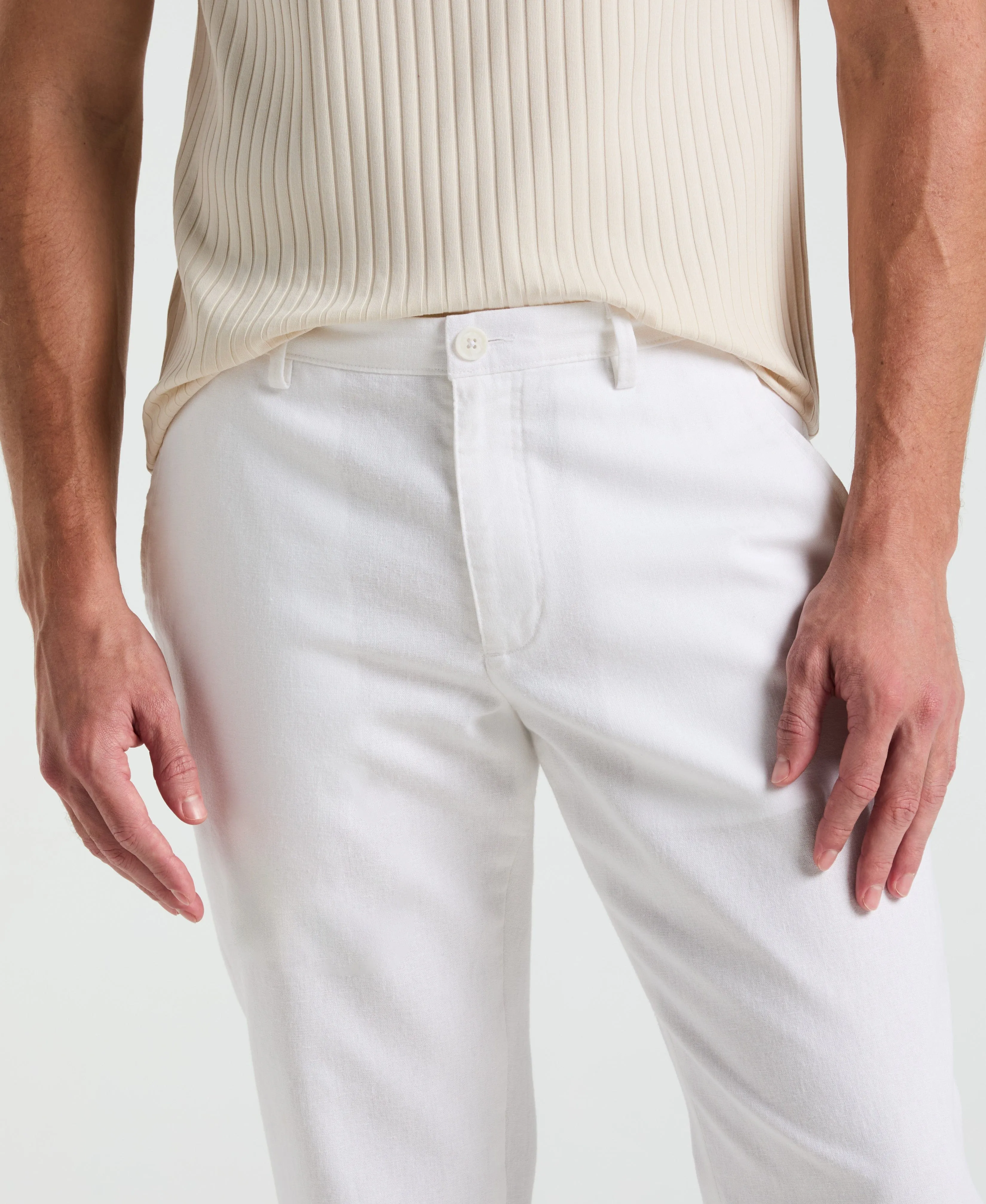 Slim Fit Flat Front Linen Blend Chino Pant sold by Perry Ellis product image thumbnail 2