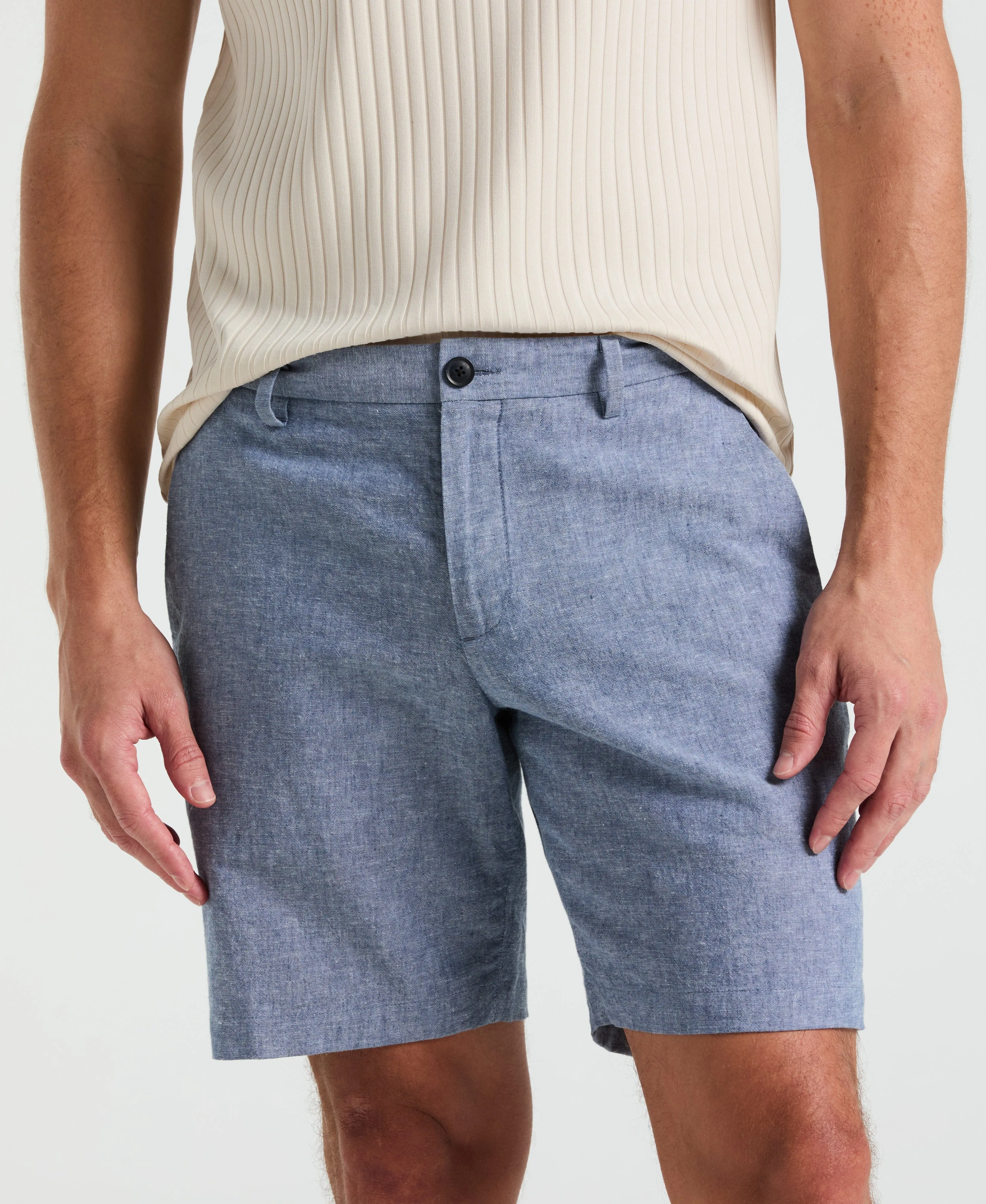 8" Flat Front Linen Cotton Short sold by Perry Ellis product image thumbnail 2