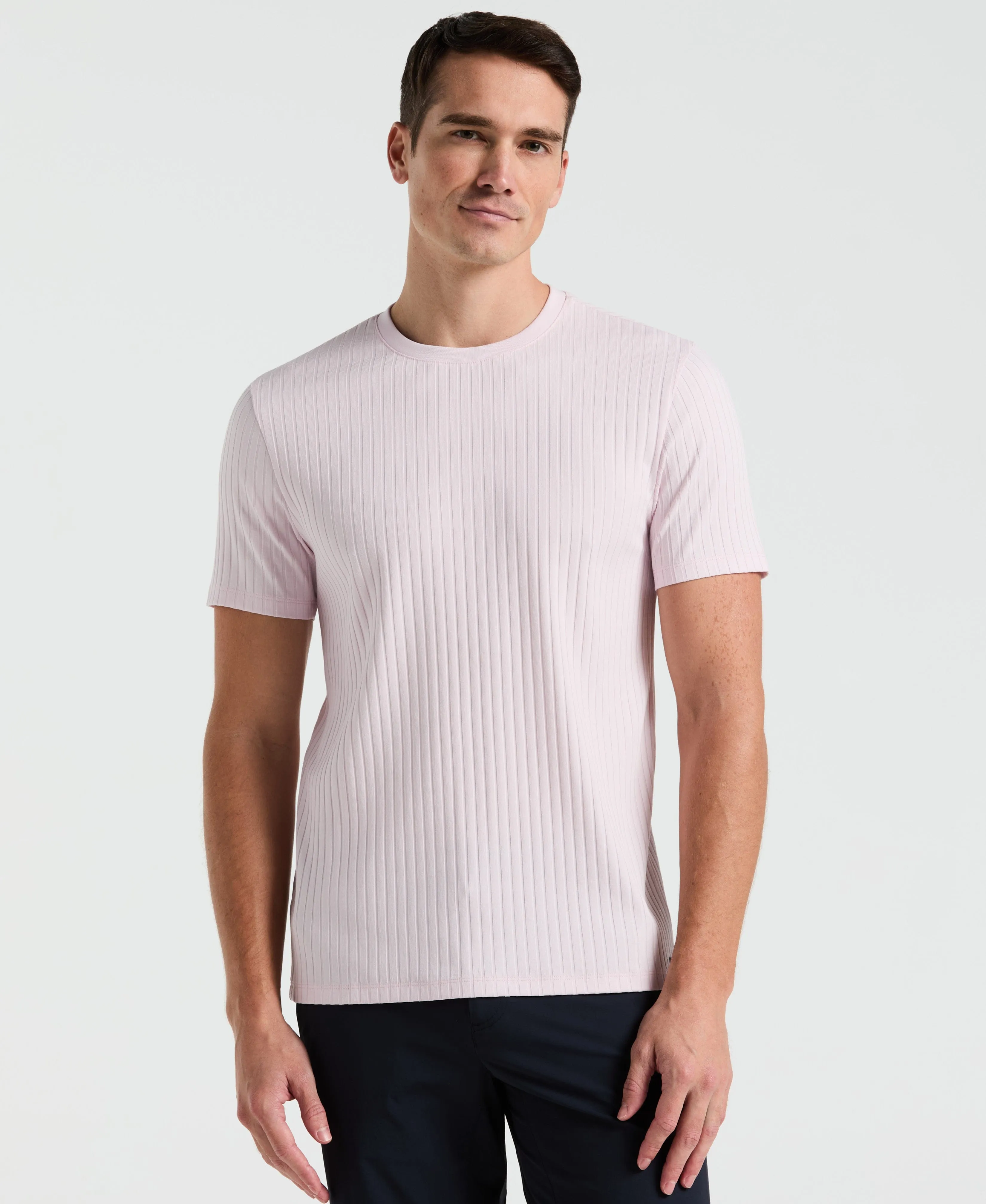 Ribbed Crew Neck Tee sold by Perry Ellis