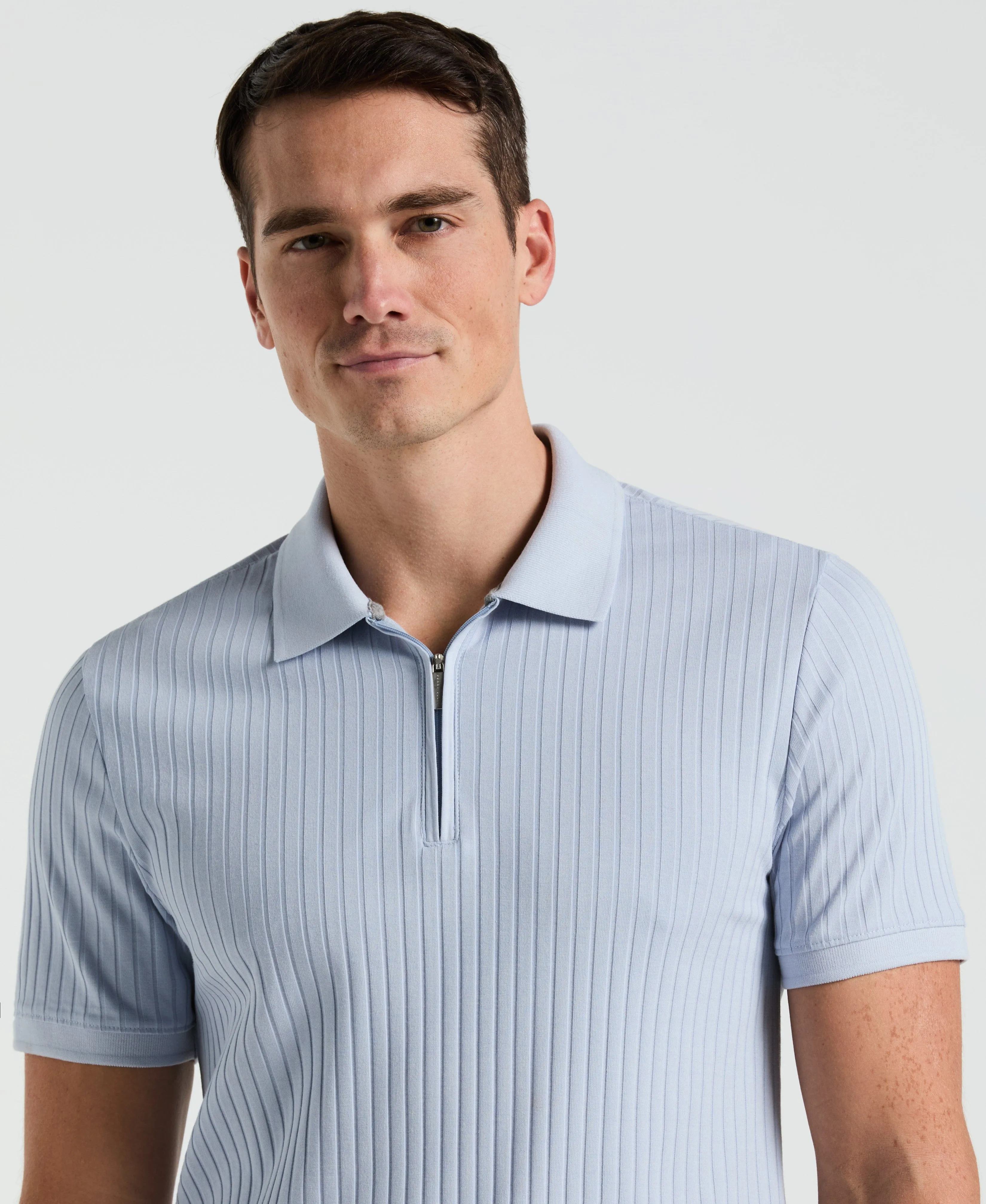 Ribbed Quarter Zip Polo sold by Perry Ellis product image thumbnail 3