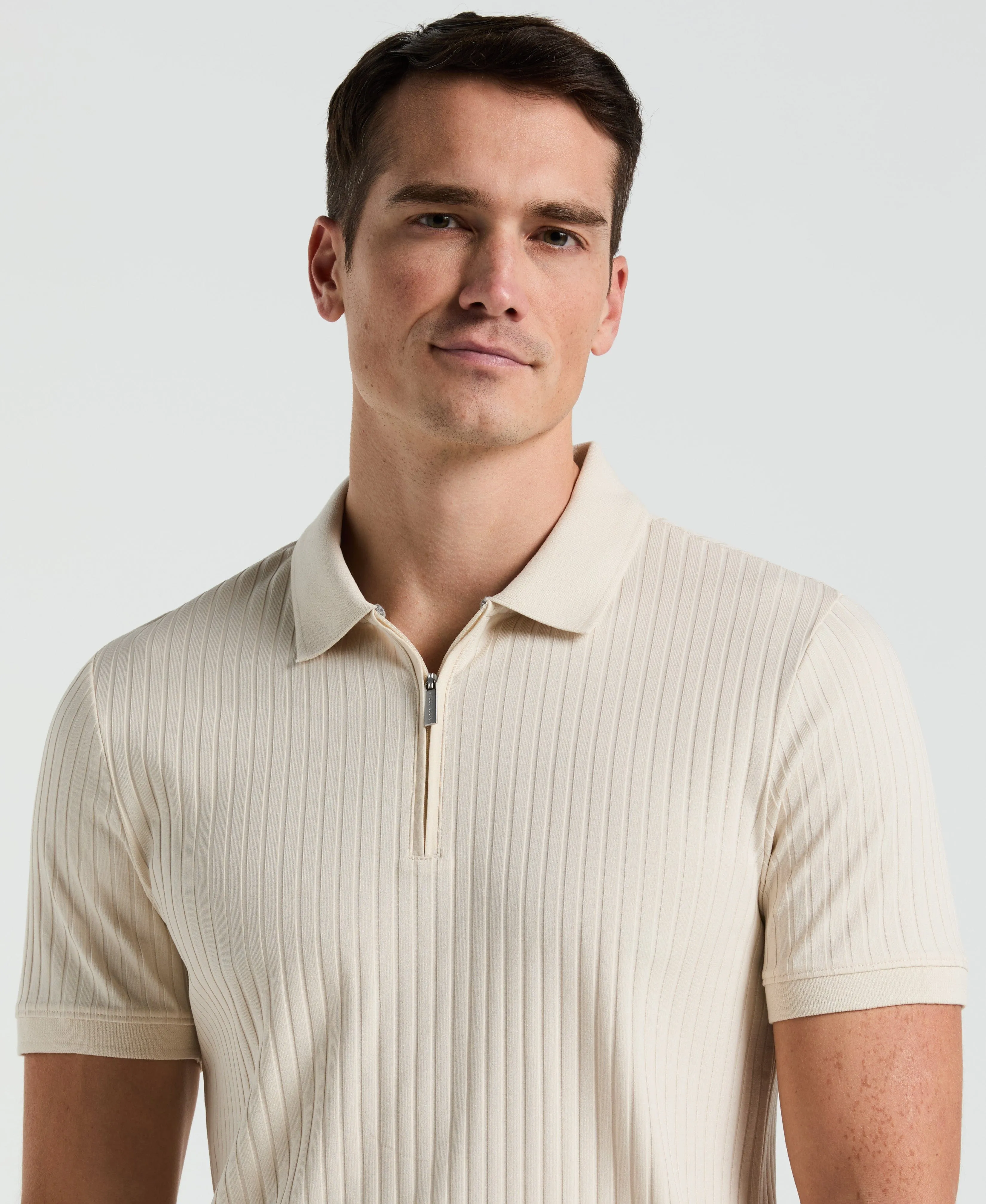 Ribbed Quarter Zip Polo sold by Perry Ellis product image thumbnail 3