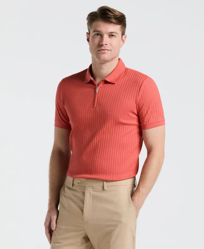 Quarter Zip Ribbed Polo sold by Perry Ellis