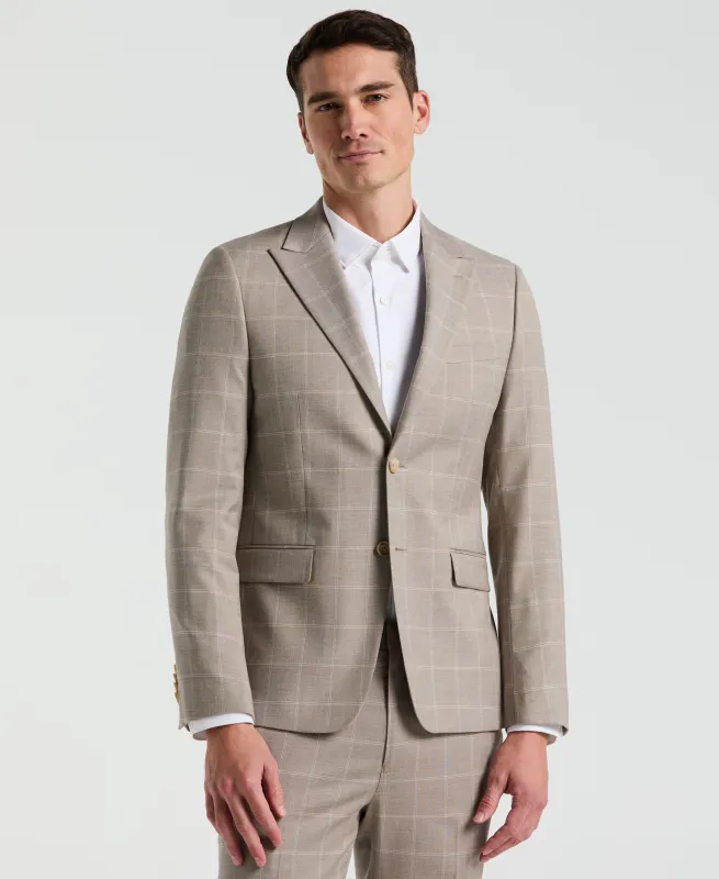 Skinny Fit Windowpane Pattern Suit Jacket sold by Perry Ellis