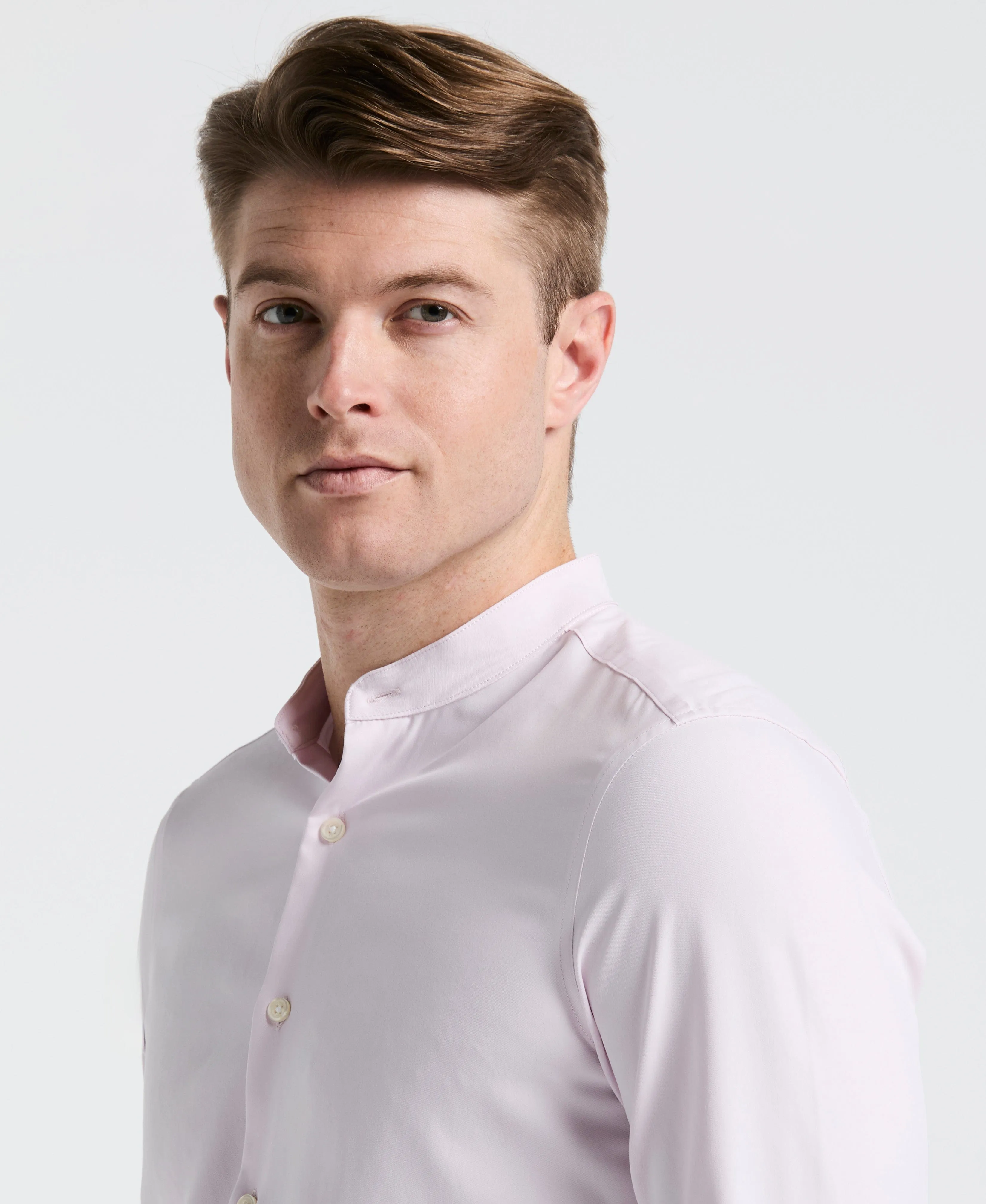 Untucked Total Stretch Slim Fit Banded Collar Shirt sold by Perry Ellis product image thumbnail 3