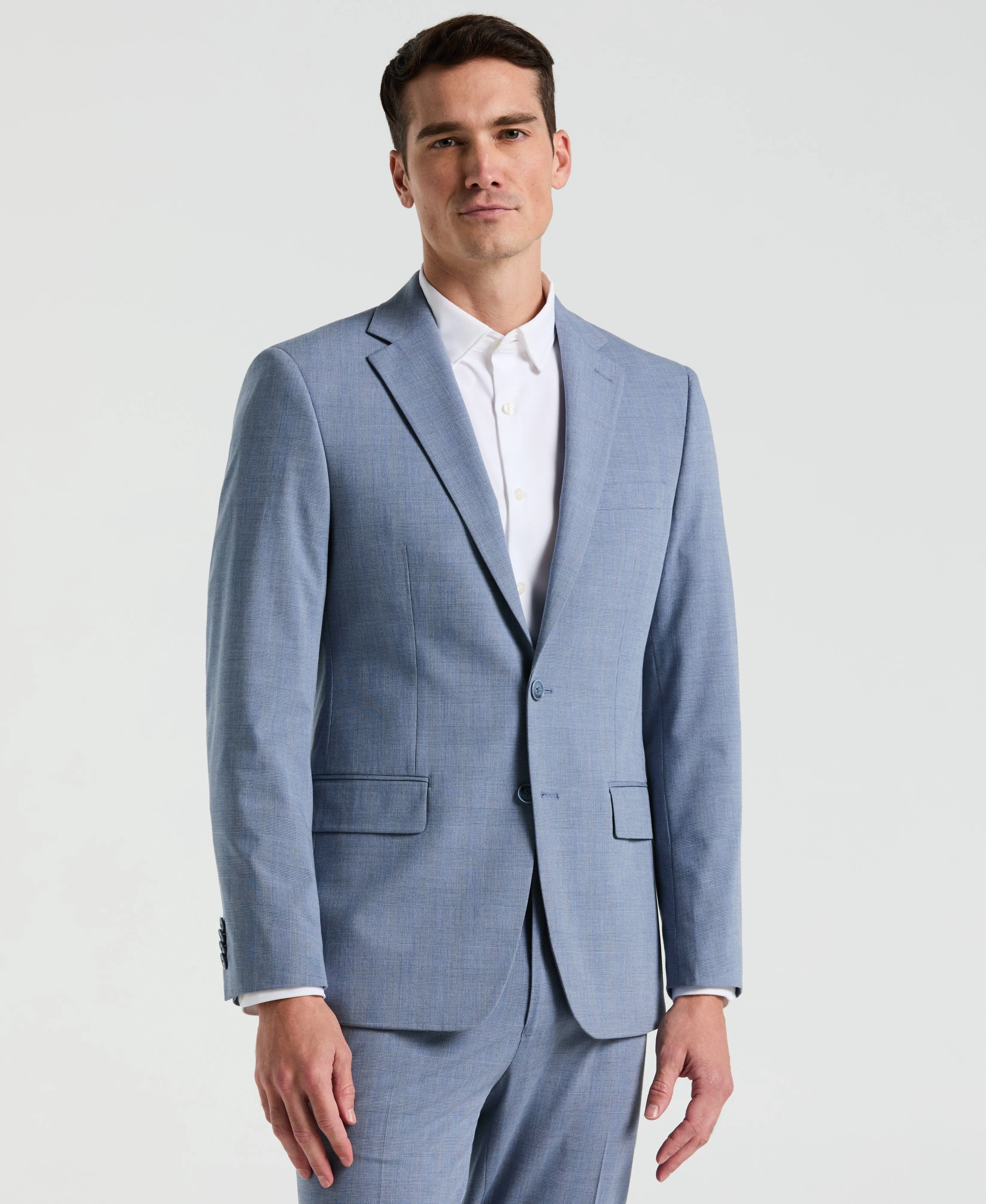 Slim Fit Blue Plaid Print Suit sold by Perry Ellis product image thumbnail 2