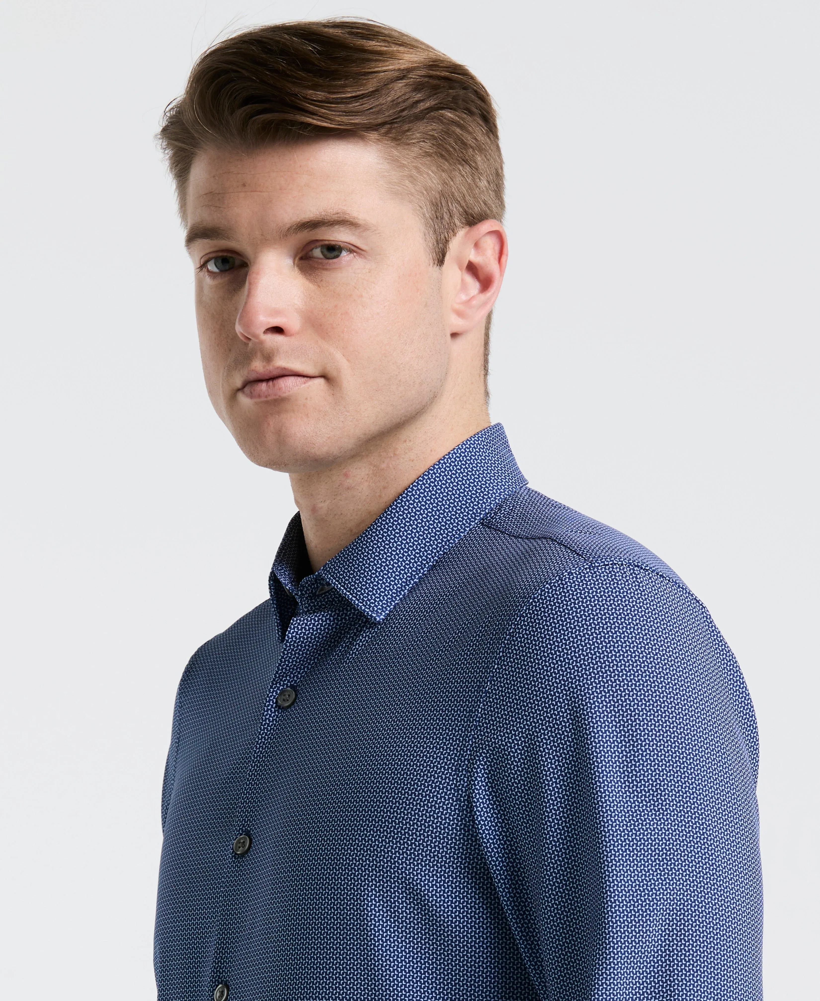 Slim Fit Float Total Stretch Pattern Shirt sold by Perry Ellis product image thumbnail 3