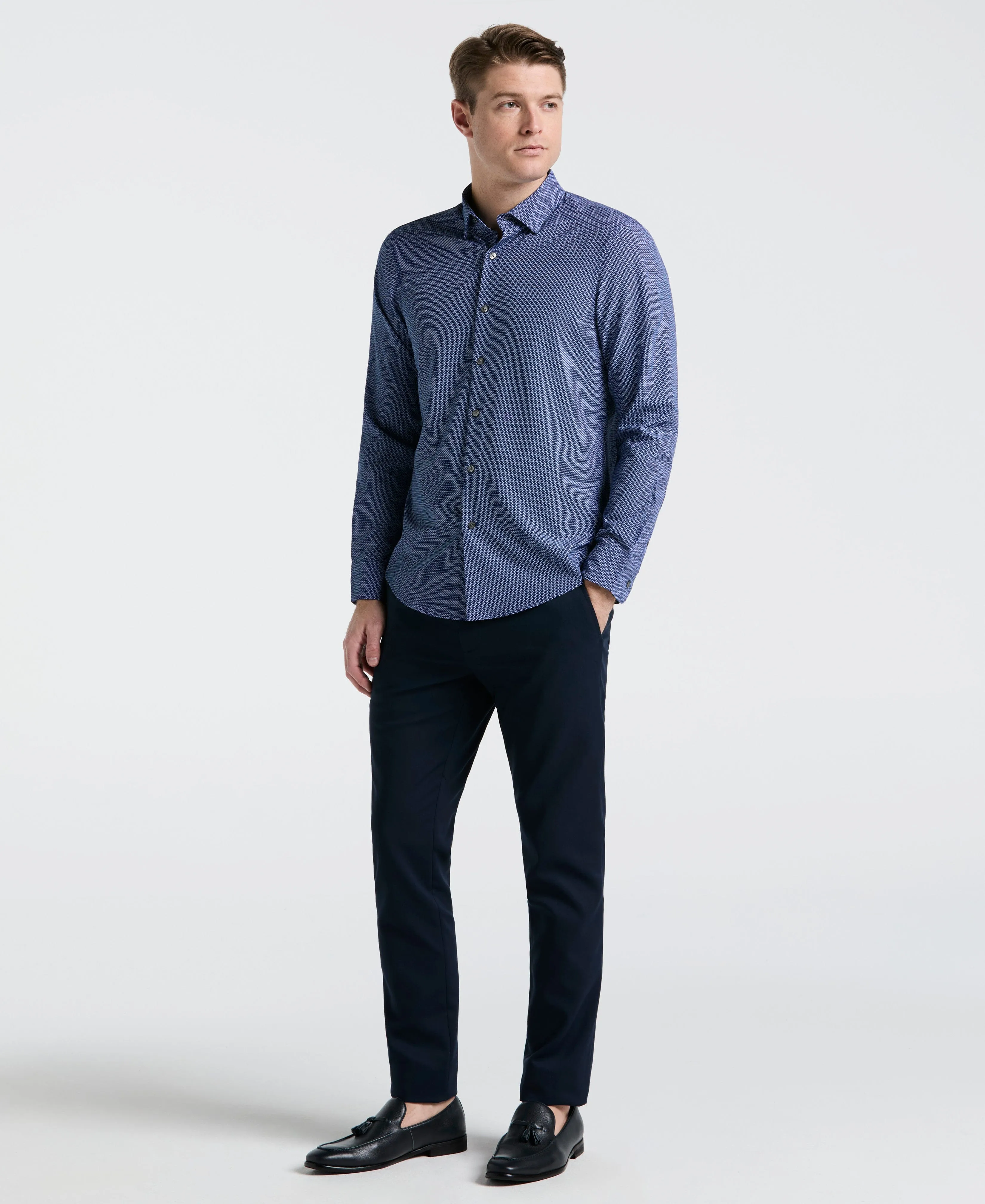 Slim Fit Float Total Stretch Pattern Shirt sold by Perry Ellis product image thumbnail 4