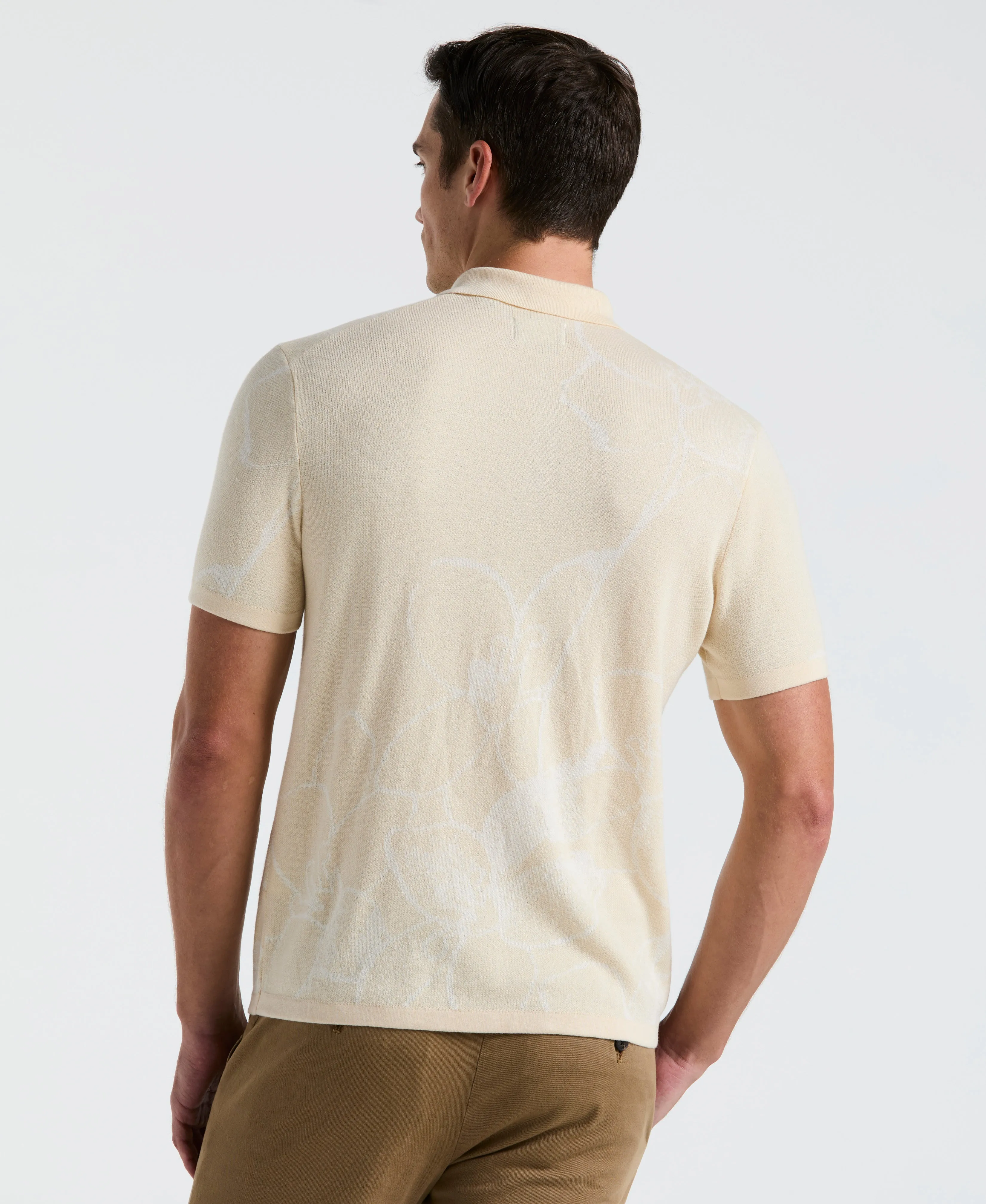 Flower Jacquard Polo Sweater sold by Perry Ellis product image thumbnail 2