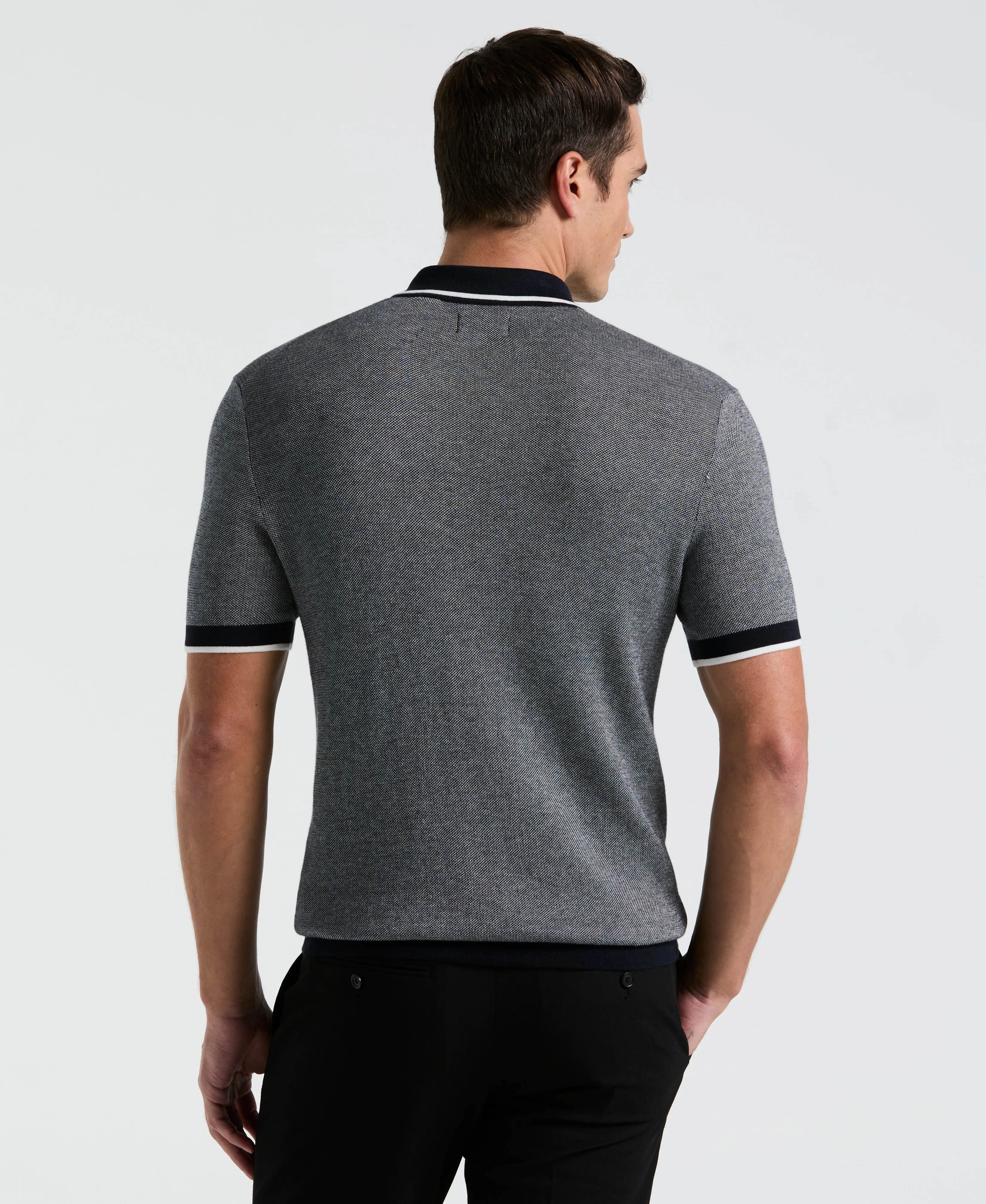 Bi-Color Stitch Zip Polo sold by Perry Ellis product image thumbnail 2