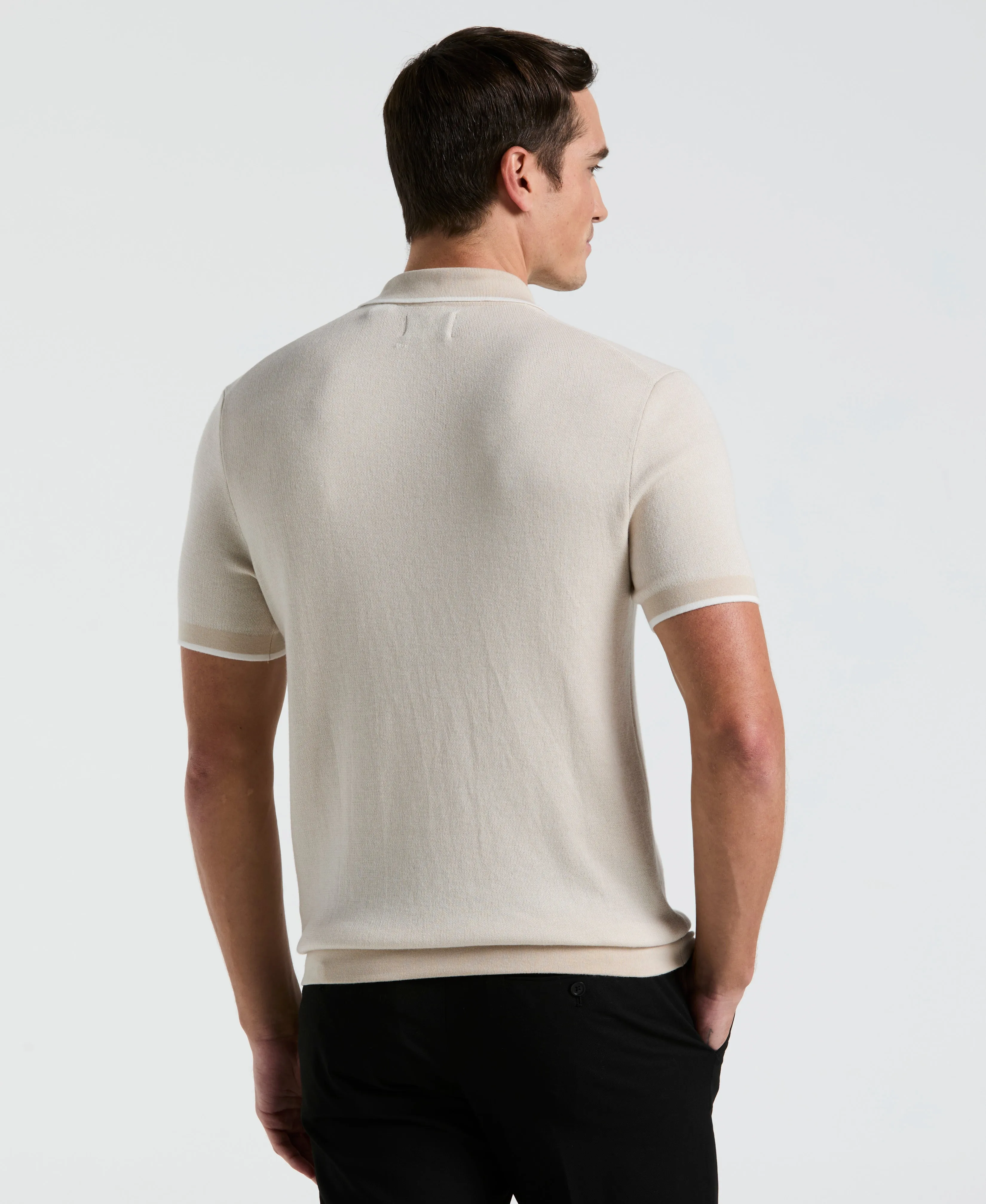 Bi-Color Stitch Zip Polo sold by Perry Ellis product image thumbnail 2