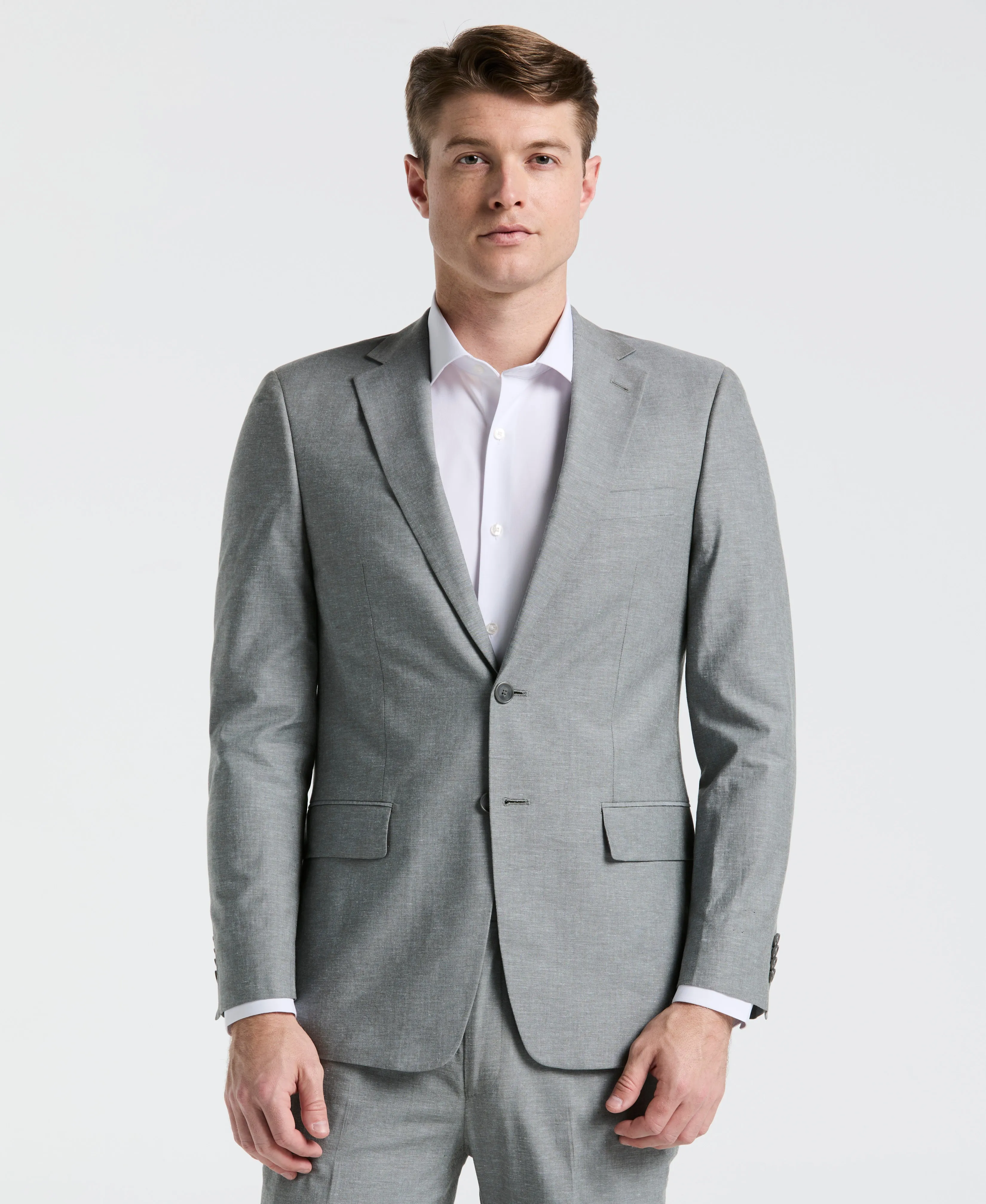 Slim Fit Solid Linen Blend Suit Jacket sold by Perry Ellis
