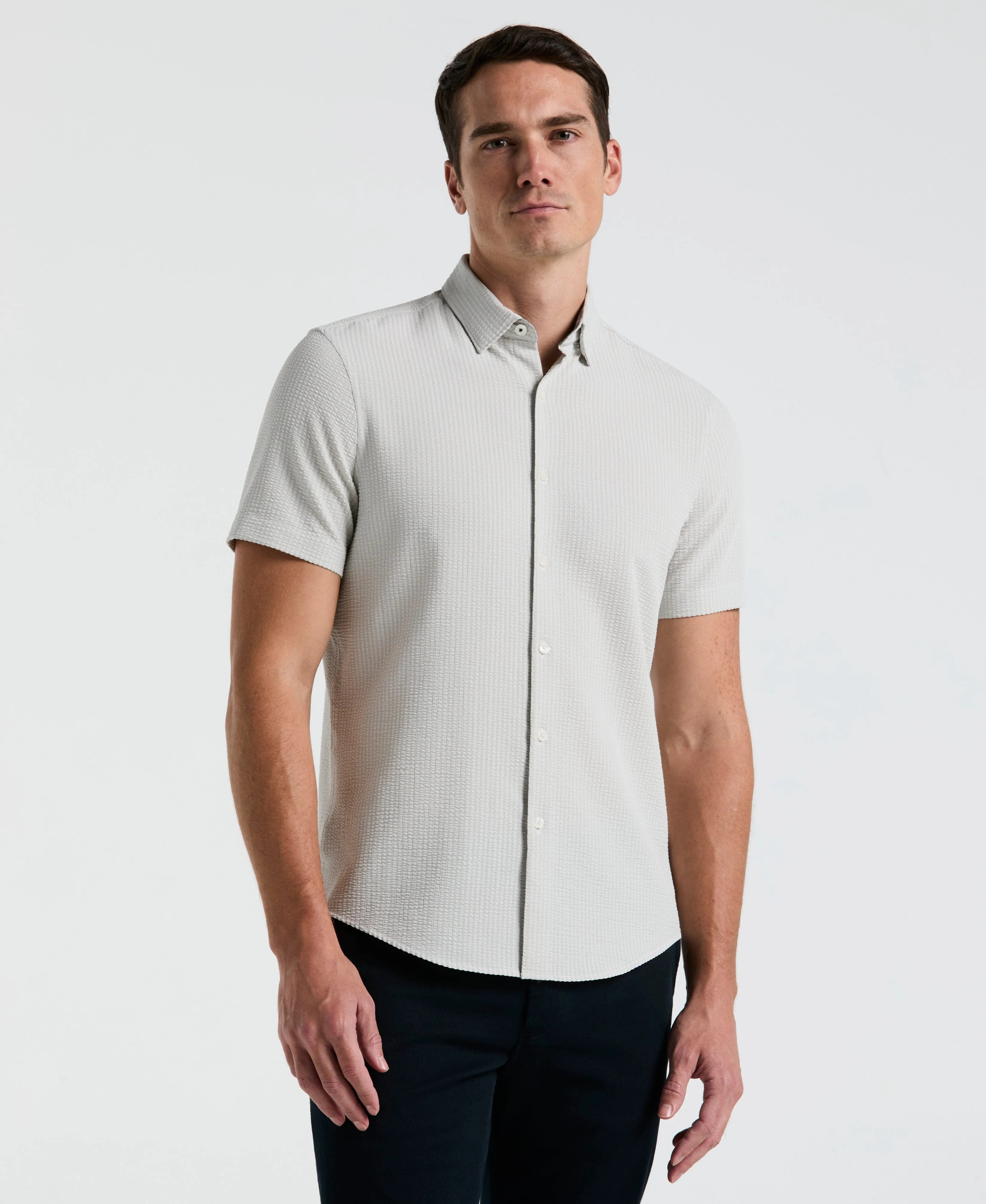 Stretch Seersucker Slim Fit Shirt sold by Perry Ellis