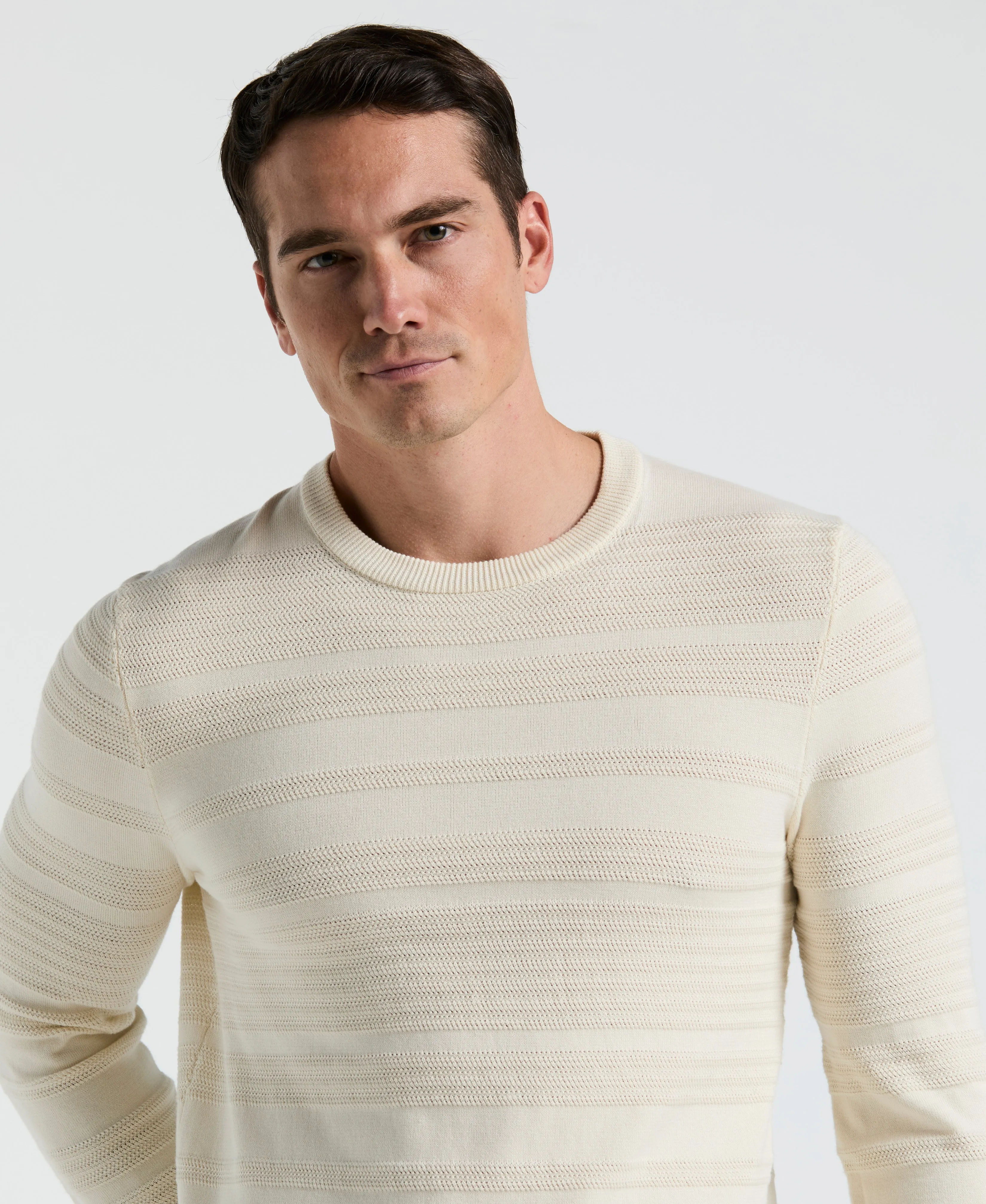 Cotton Open Stitch Crew Sweater sold by Perry Ellis product image thumbnail 3