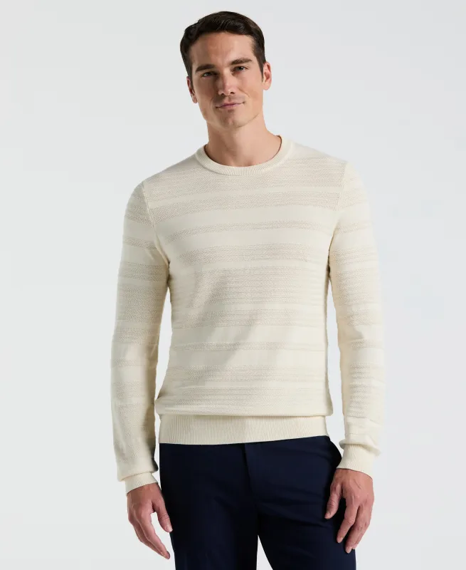 Cotton Open Stitch Crew Sweater sold by Perry Ellis