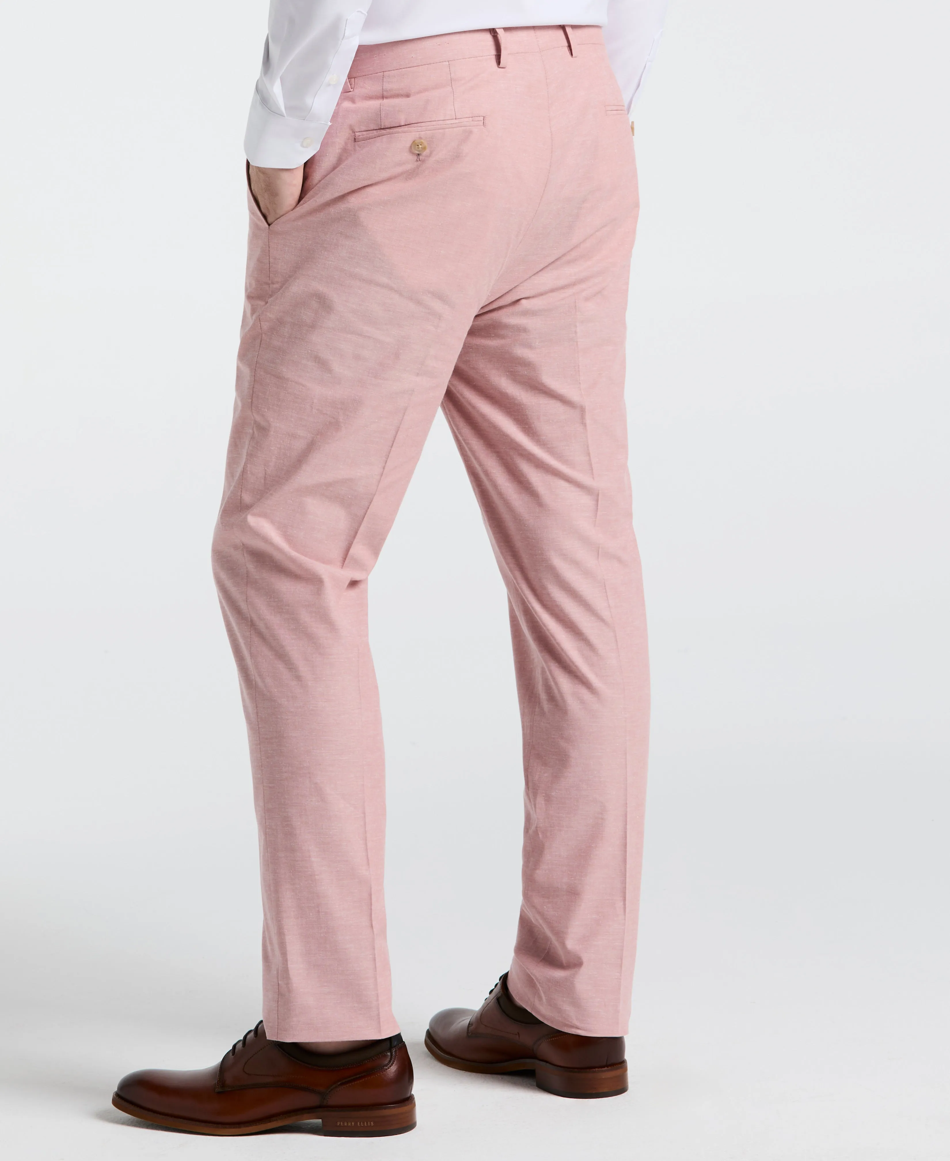 Slim Fit Solid Linen Blend Pant sold by Perry Ellis product image thumbnail 2