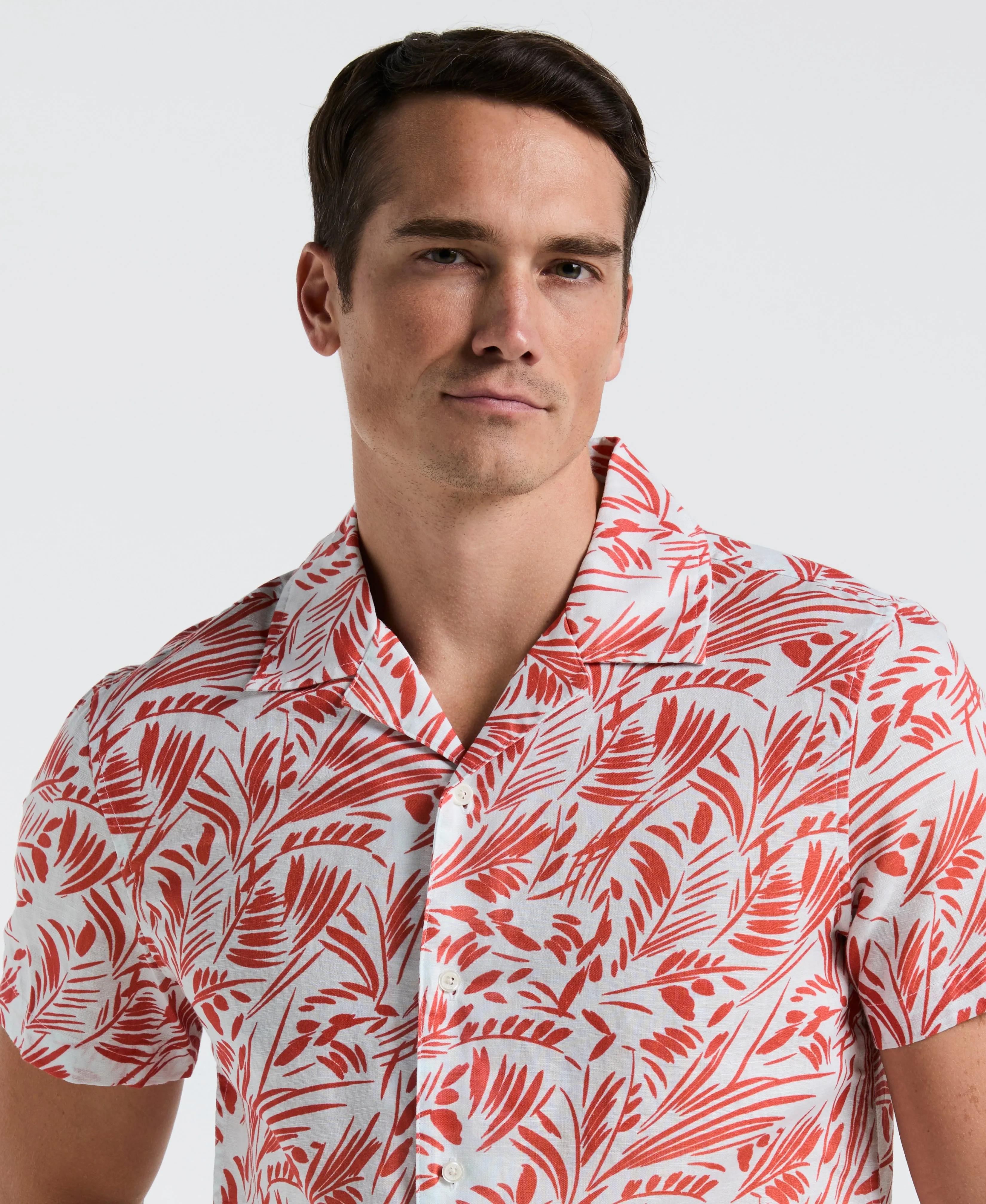 Linen Abstract Leaf Print Shirt sold by Perry Ellis product image thumbnail 3