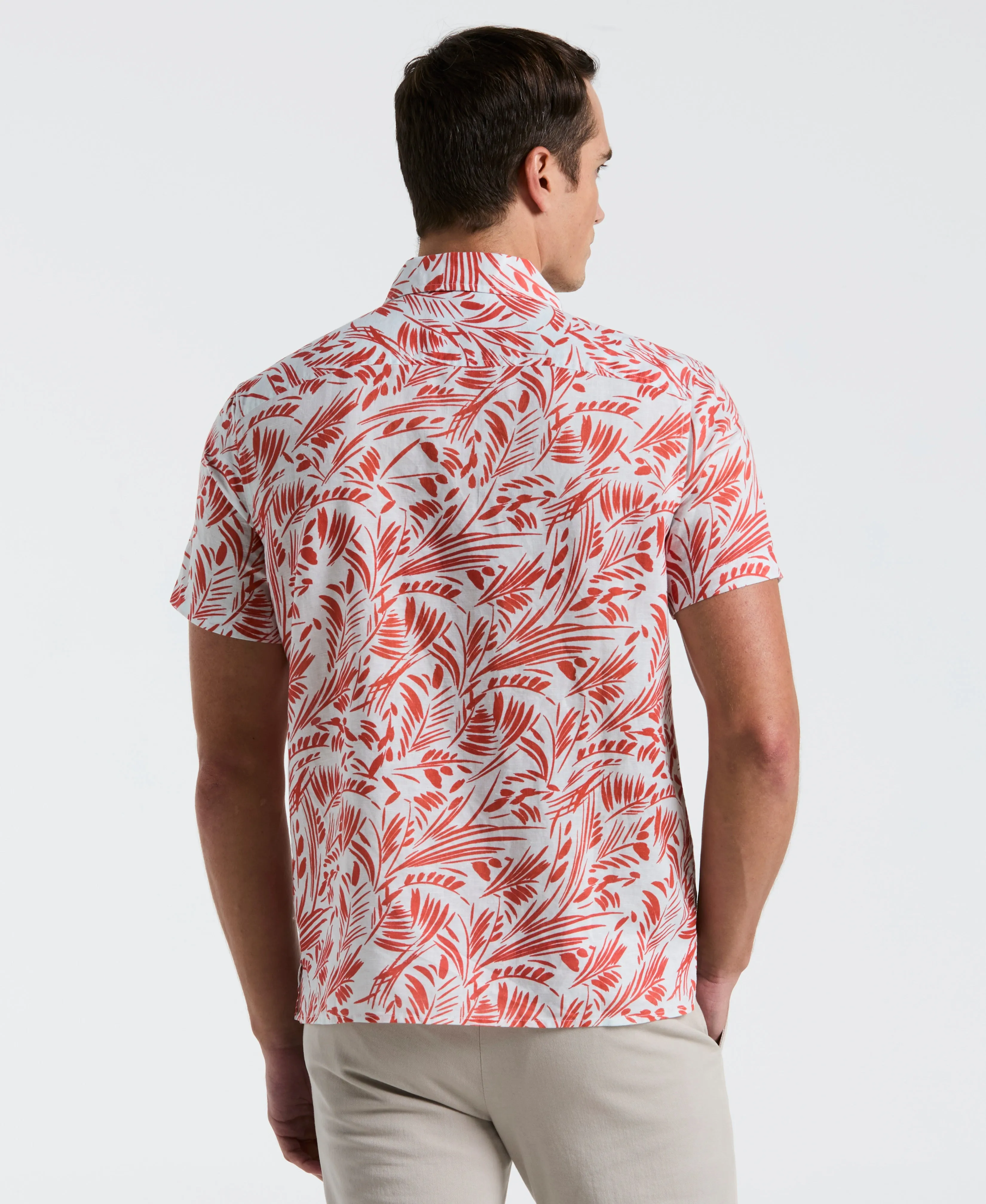 Linen Abstract Leaf Print Shirt sold by Perry Ellis product image thumbnail 2