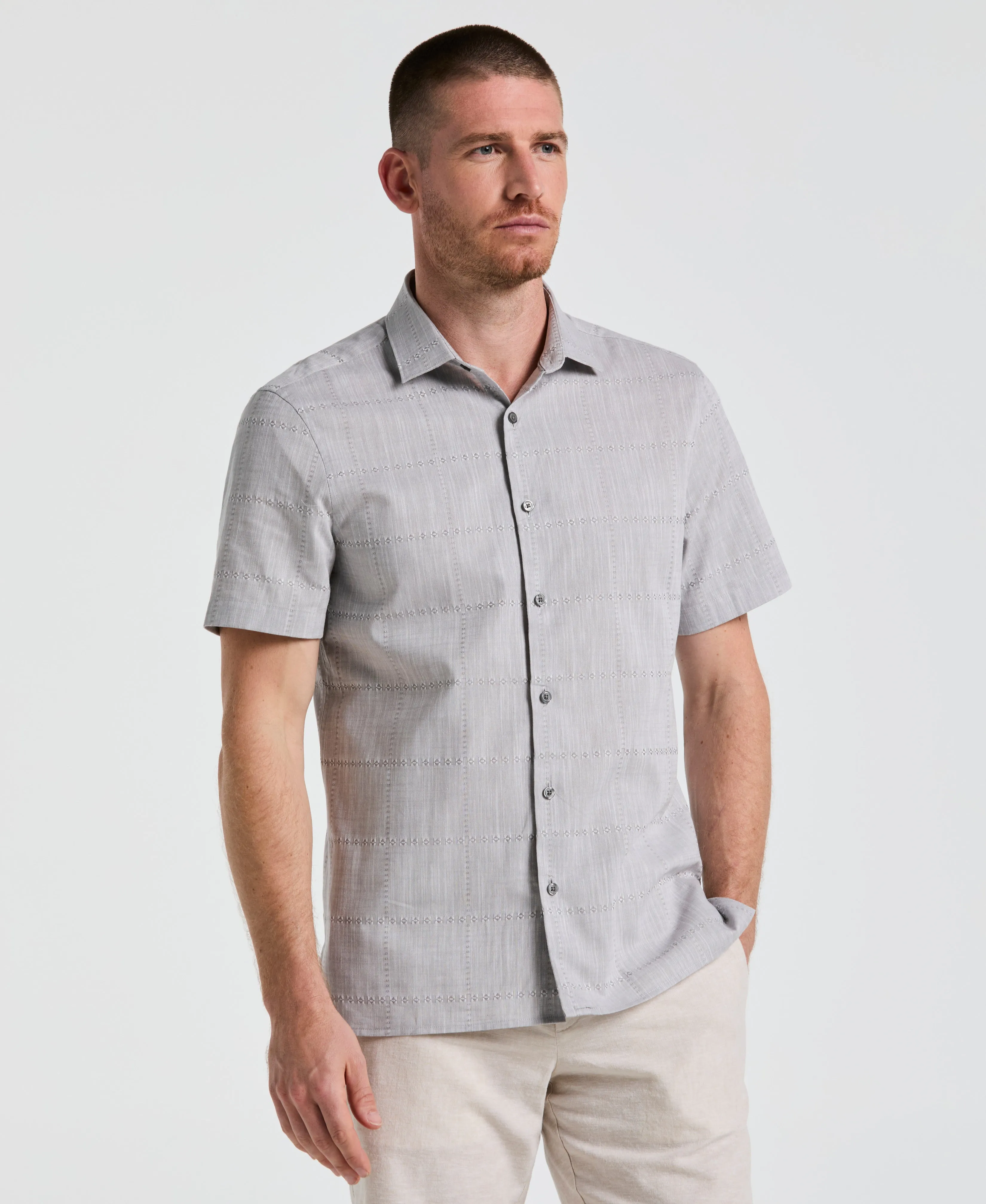 Cotton Slub Plaid Shirt sold by Perry Ellis