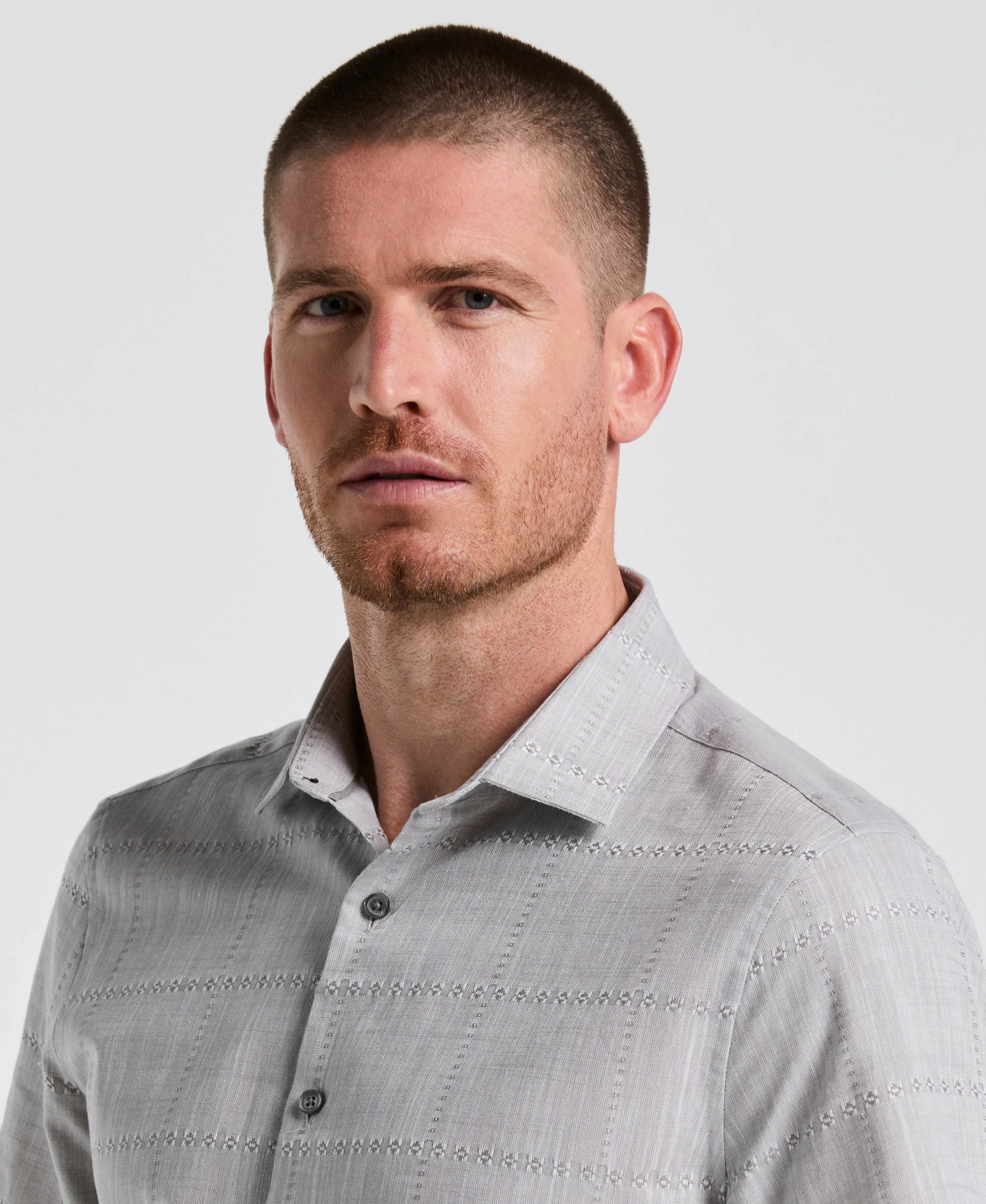 Cotton Slub Plaid Shirt sold by Perry Ellis product image thumbnail 3