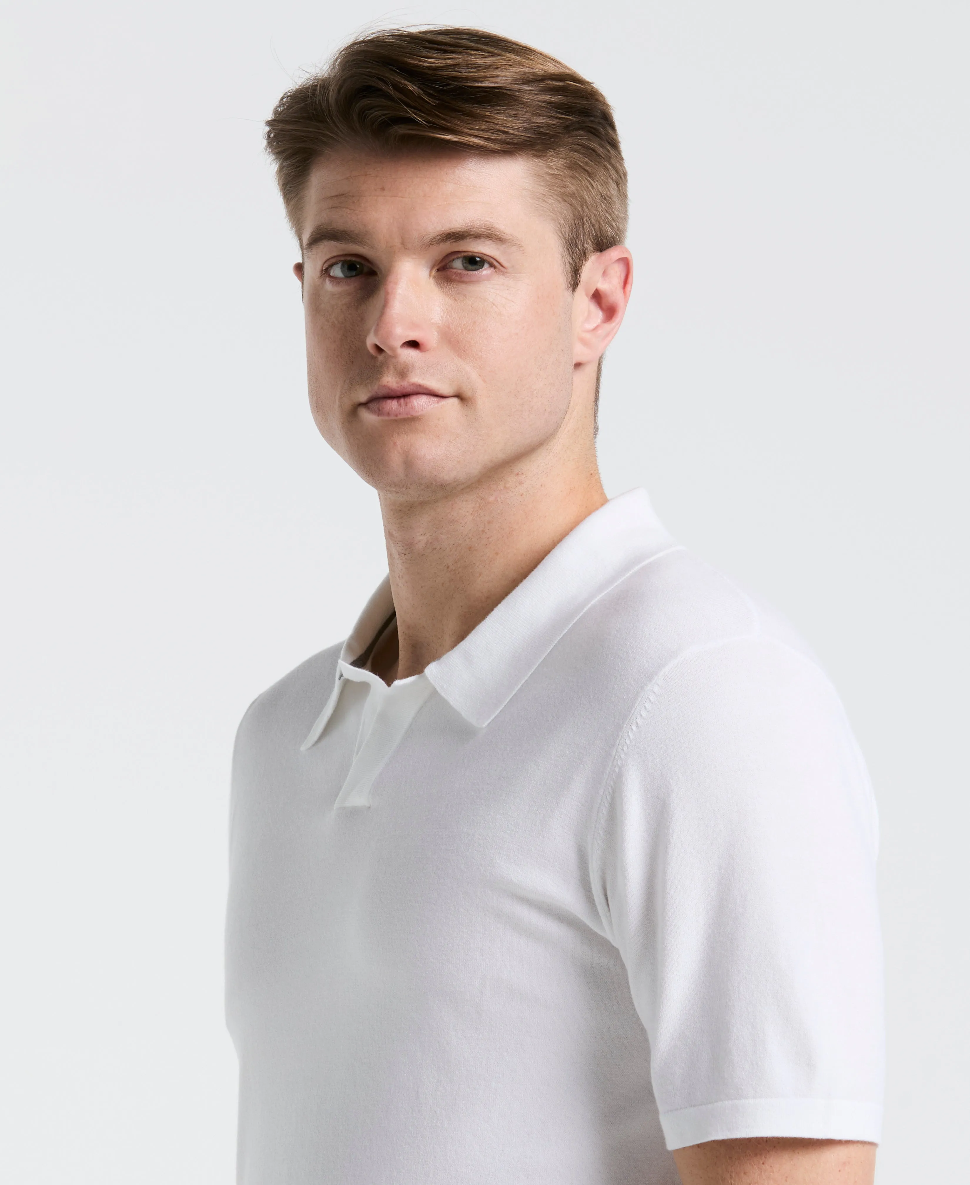Tech Knit Open Collar Sweater Polo sold by Perry Ellis product image thumbnail 3