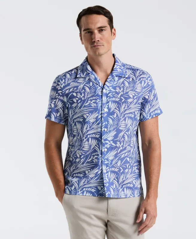 Linen Abstract Leaf Print Shirt sold by Perry Ellis
