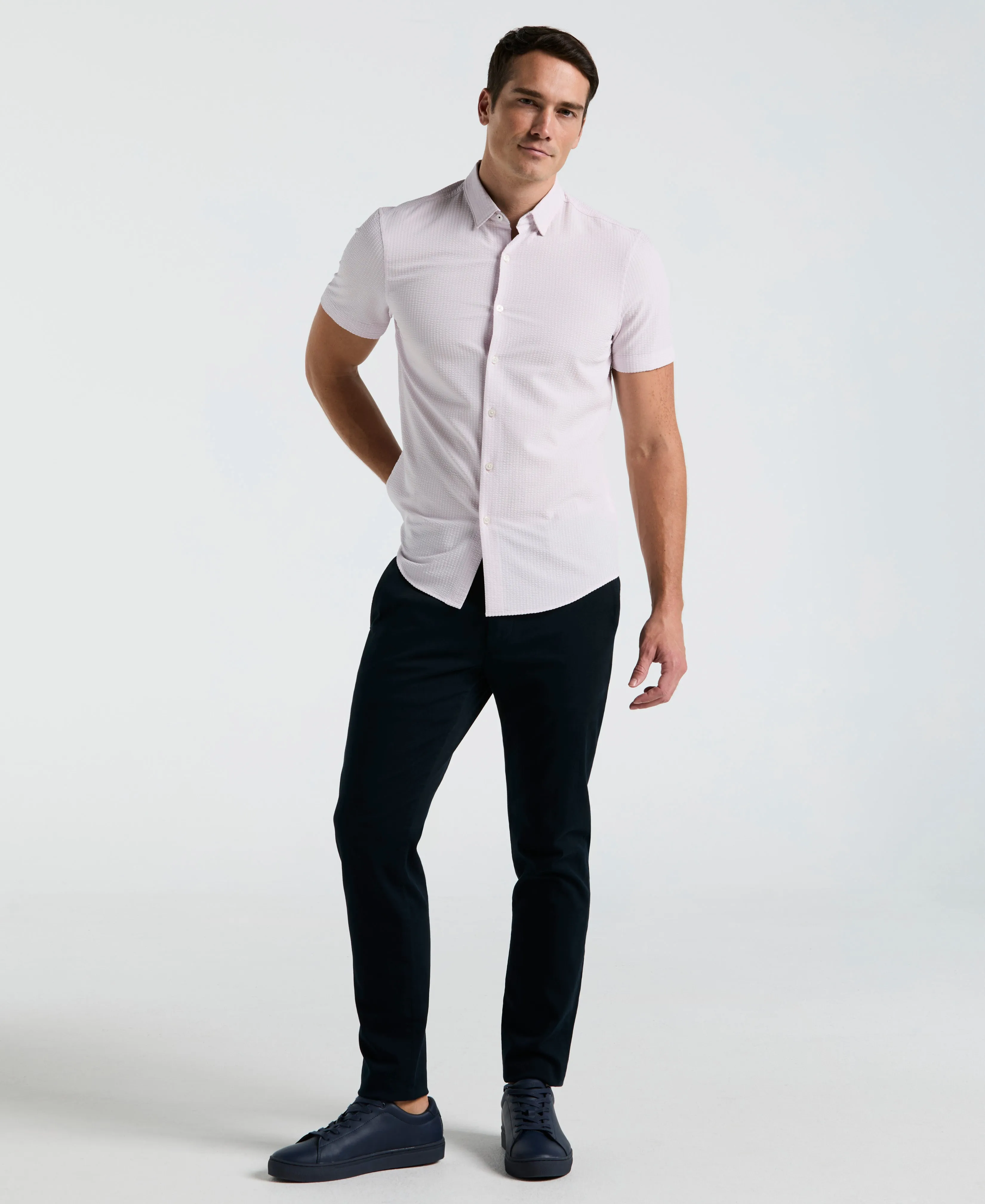 Stretch Seersucker Slim Fit Shirt sold by Perry Ellis product image thumbnail 4