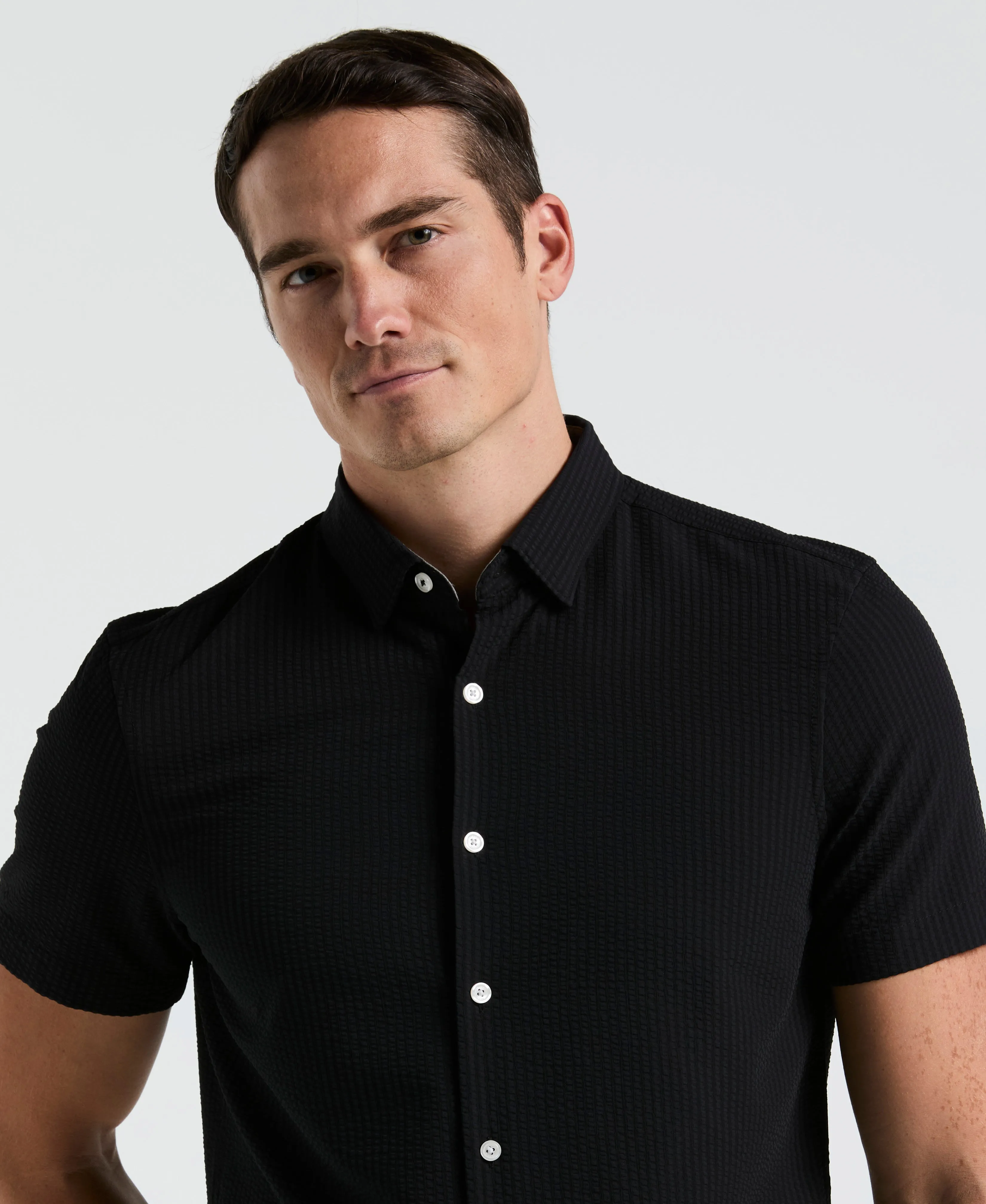 Stretch Seersucker Slim Fit Shirt sold by Perry Ellis product image thumbnail 3