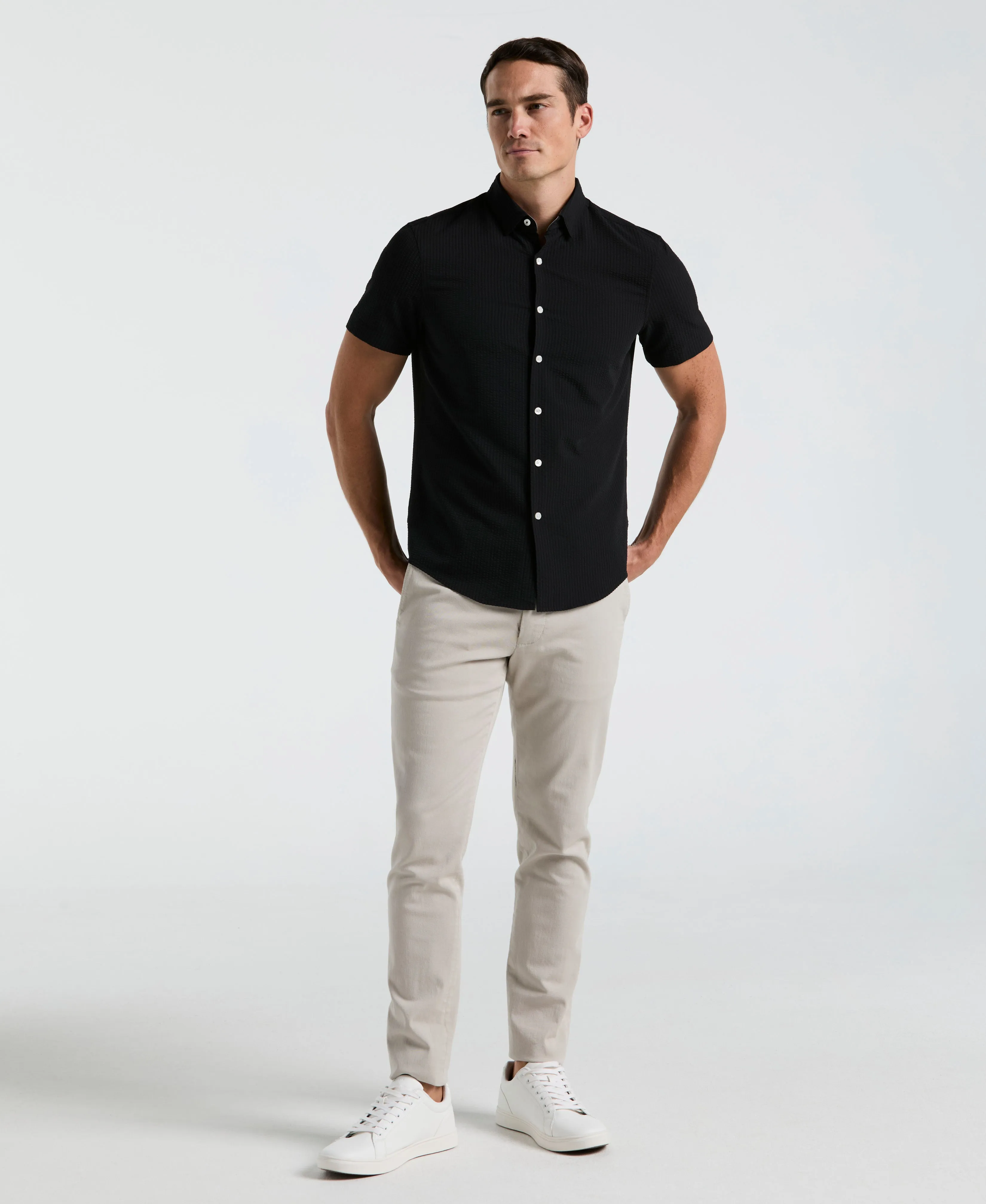 Stretch Seersucker Slim Fit Shirt sold by Perry Ellis product image thumbnail 4