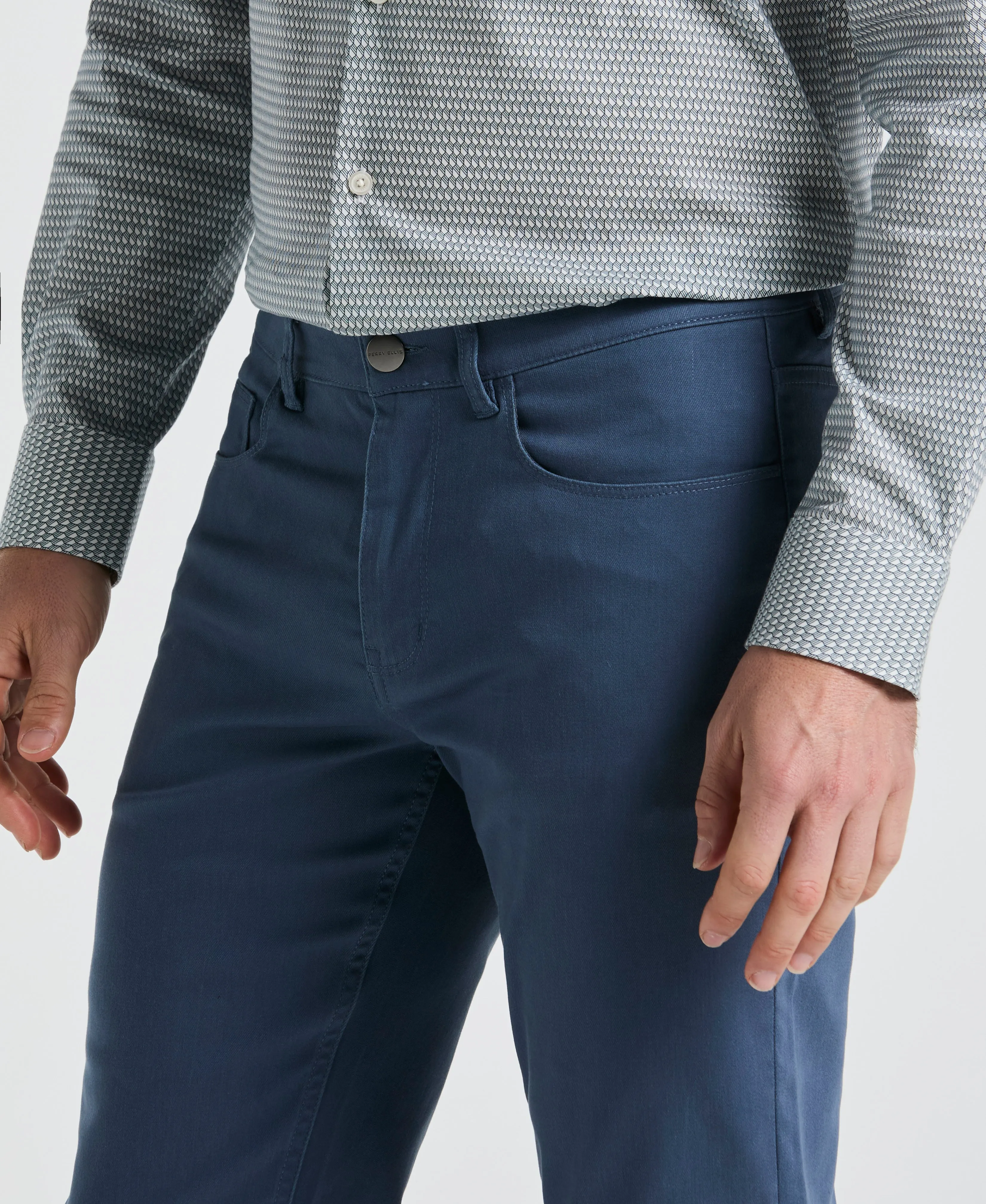 Slim Fit TENCEL™ 5 Pocket Pant sold by Perry Ellis product image thumbnail 3