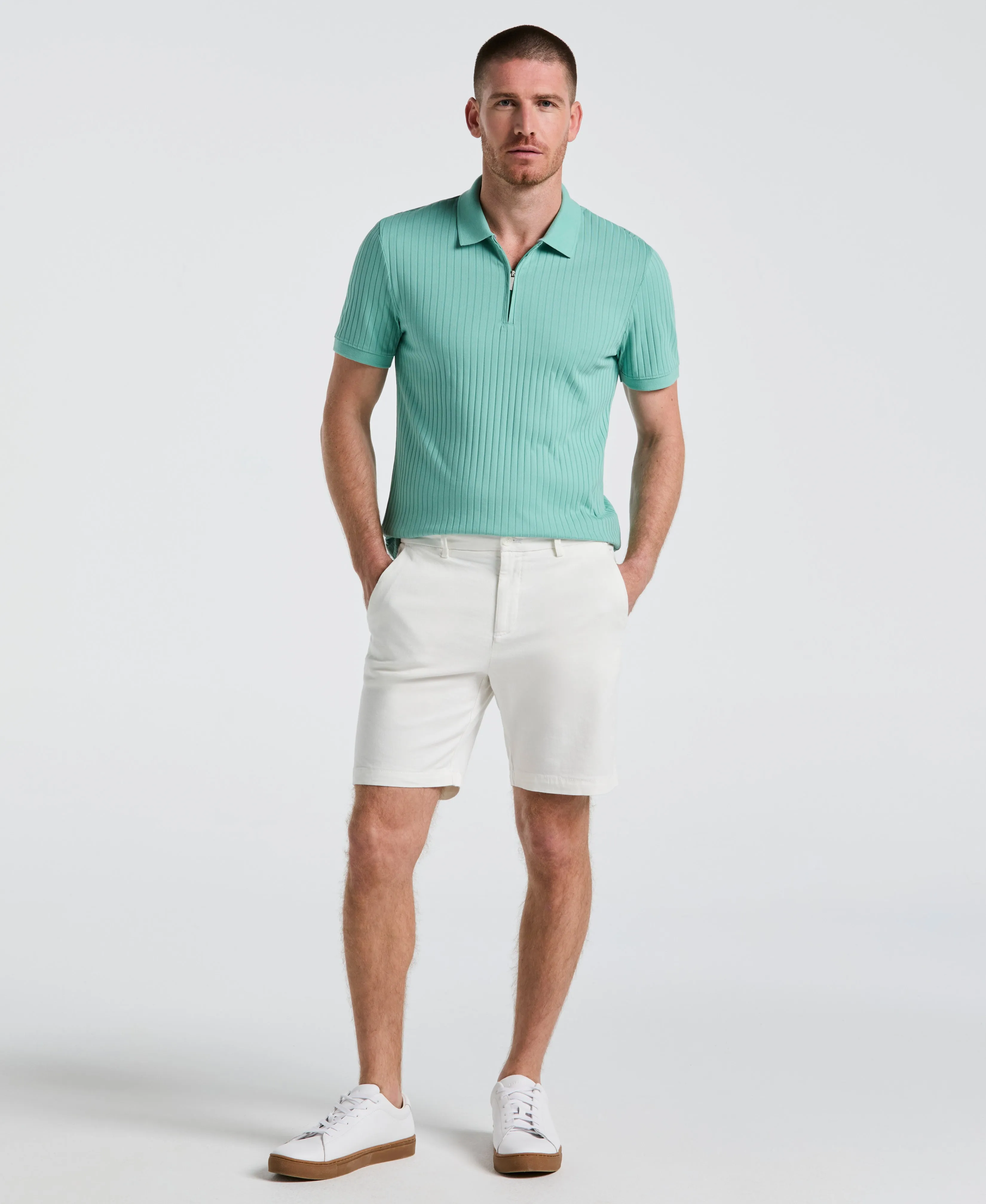 8" Flat Front Garment Dyed Short sold by Perry Ellis