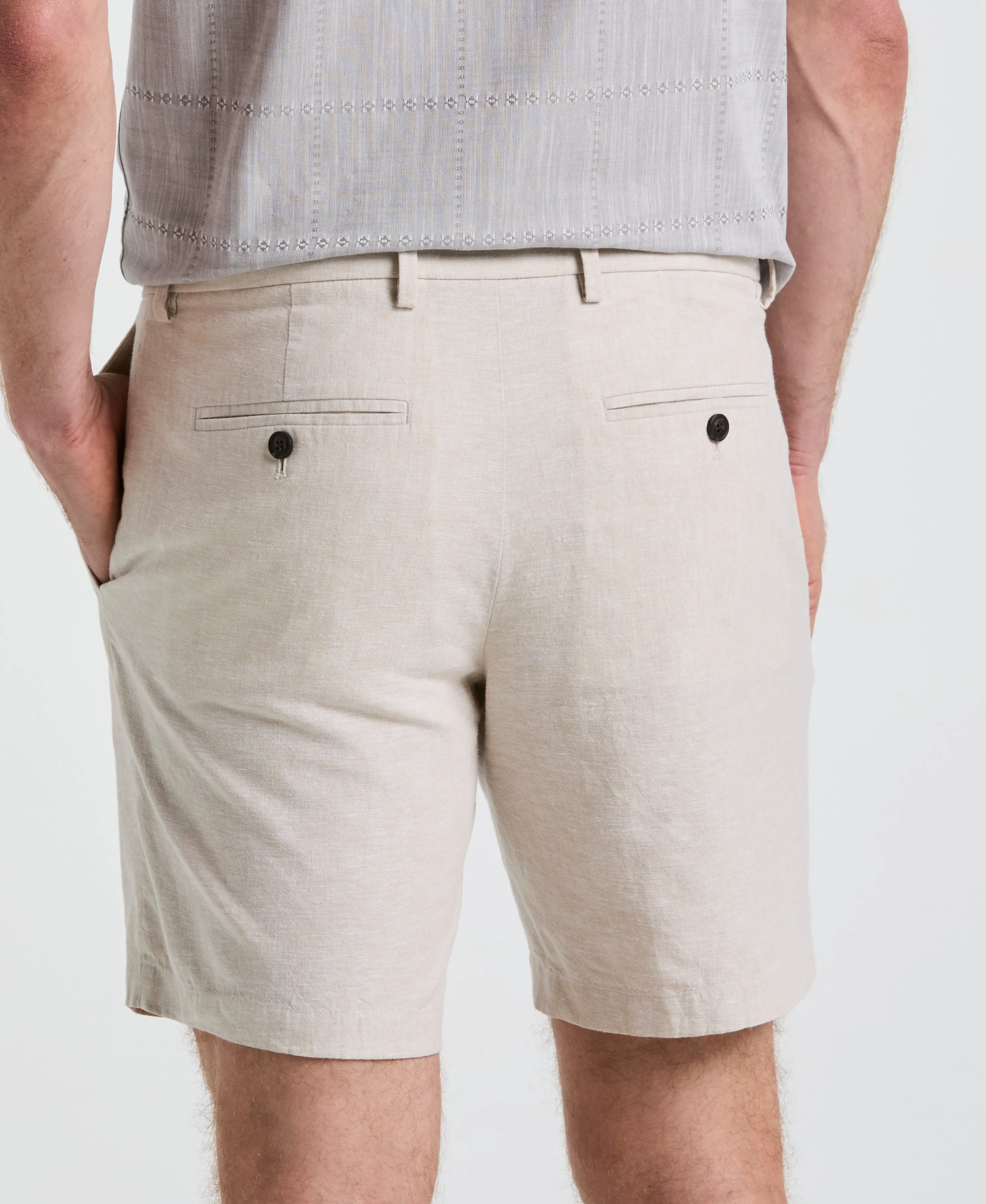 8" Flat Front Linen Cotton Short sold by Perry Ellis product image thumbnail 4
