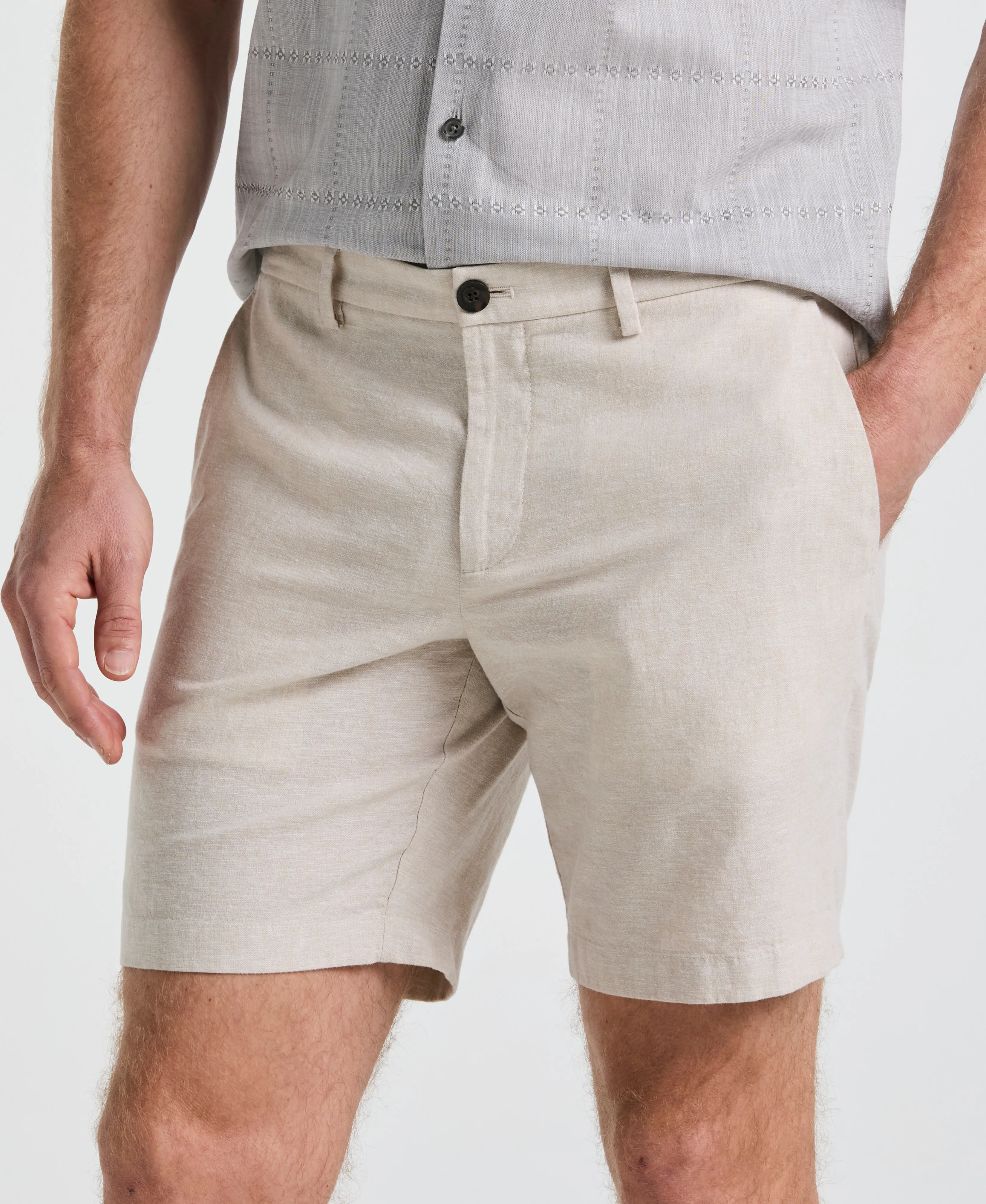 8" Flat Front Linen Cotton Short sold by Perry Ellis product image thumbnail 3