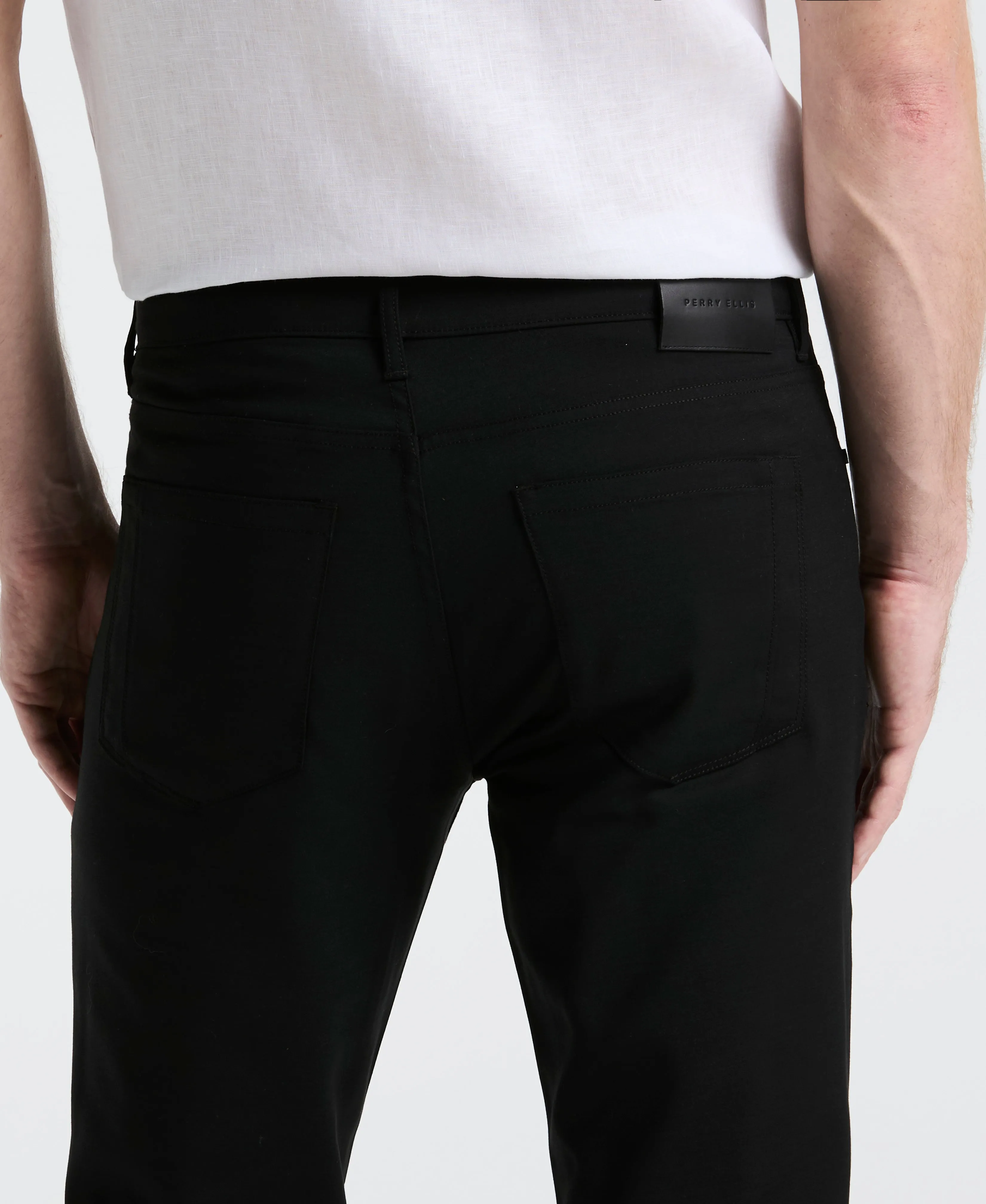 Slim Fit Double Cloth 5-Pocket Pants sold by Perry Ellis product image thumbnail 4